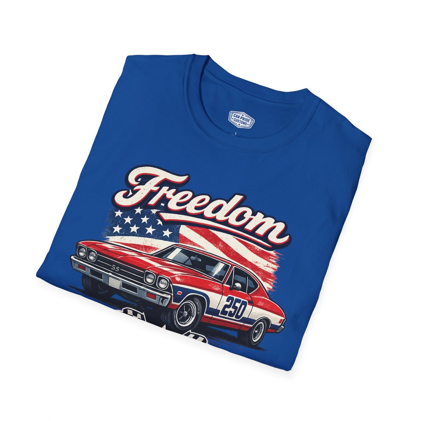Freedom Chevelle 250 Patriotic American Muscle Car T-Shirt | Fathers Day Gift | Car Enthusiast Tee