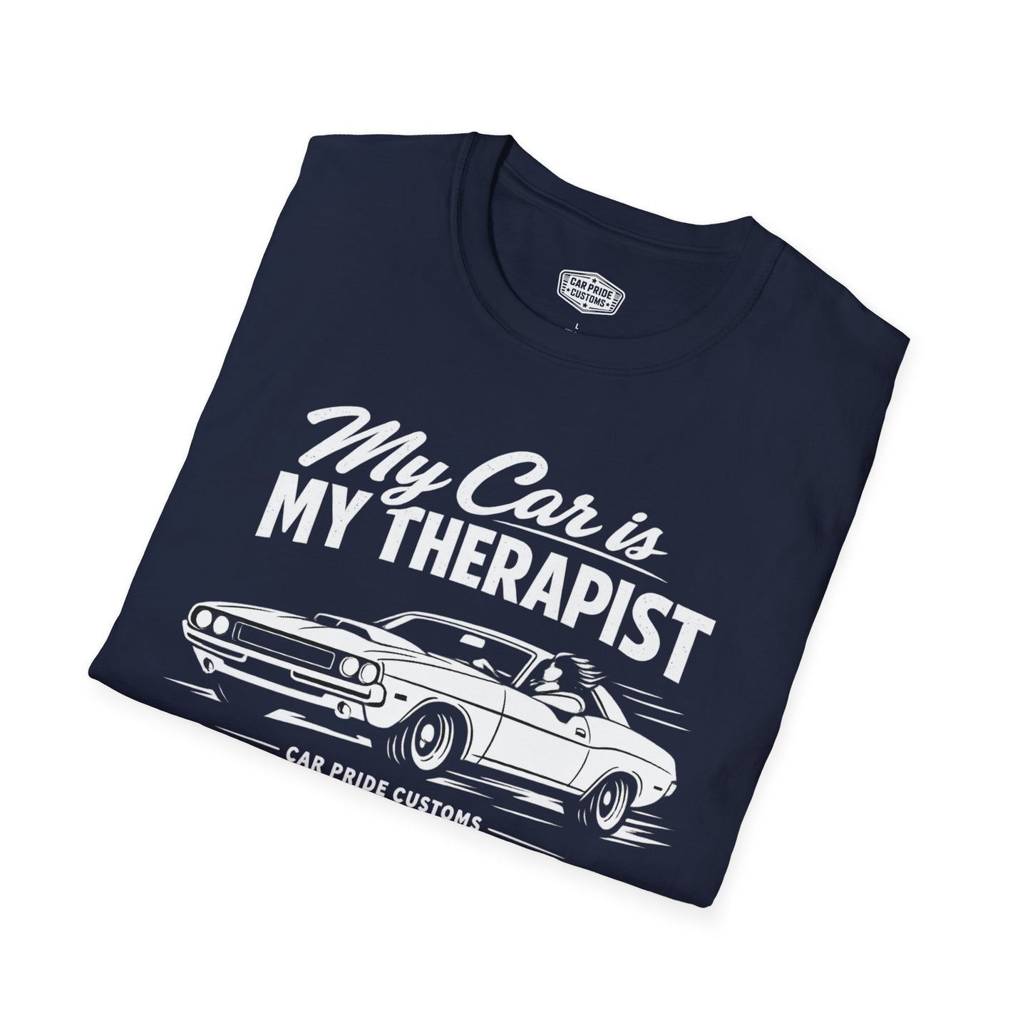 My Car is My Therapist | 1970 Dodge Challenger T-Shirt | Funny Mopar Muscle Car Graphic Tee | Classic Challenger Shirt