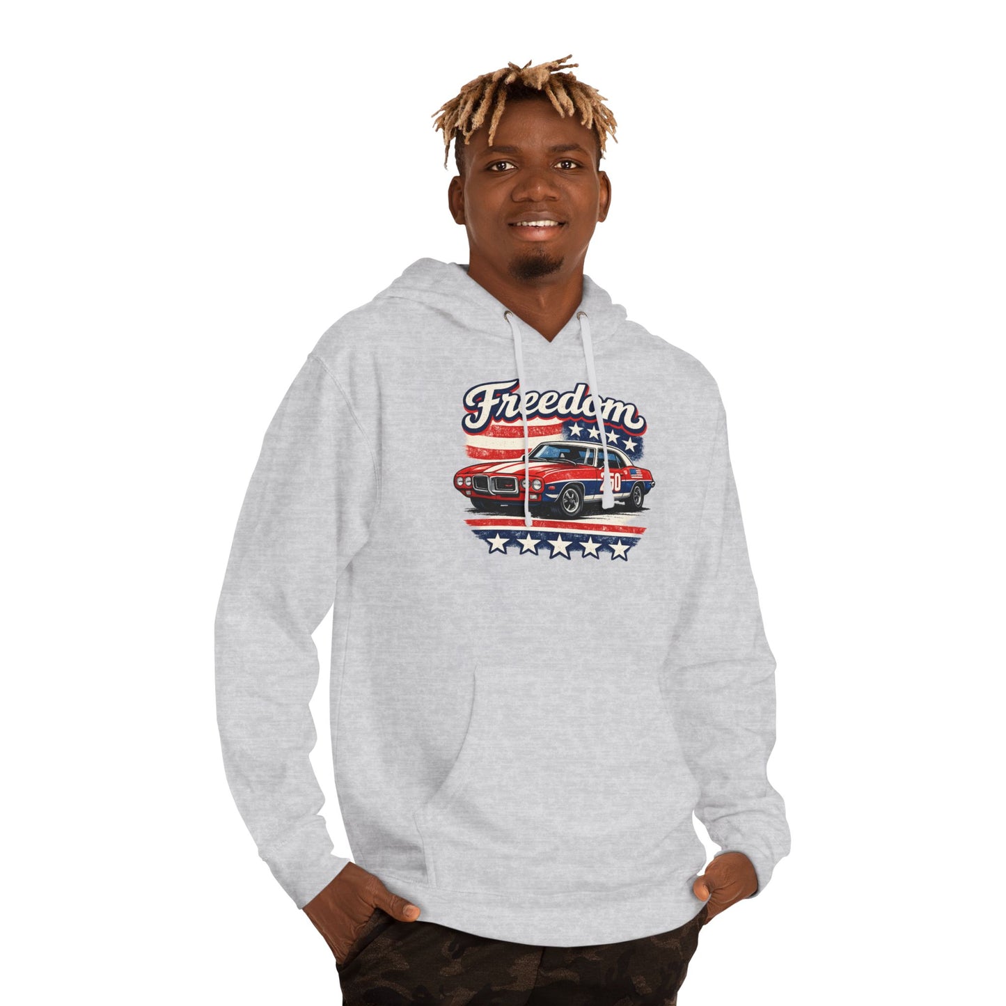 Freedom Classic Firebird 250 Patriotic American Muscle Car Hoodie| Fathers Day Gift | Car Enthusiast Hoodie