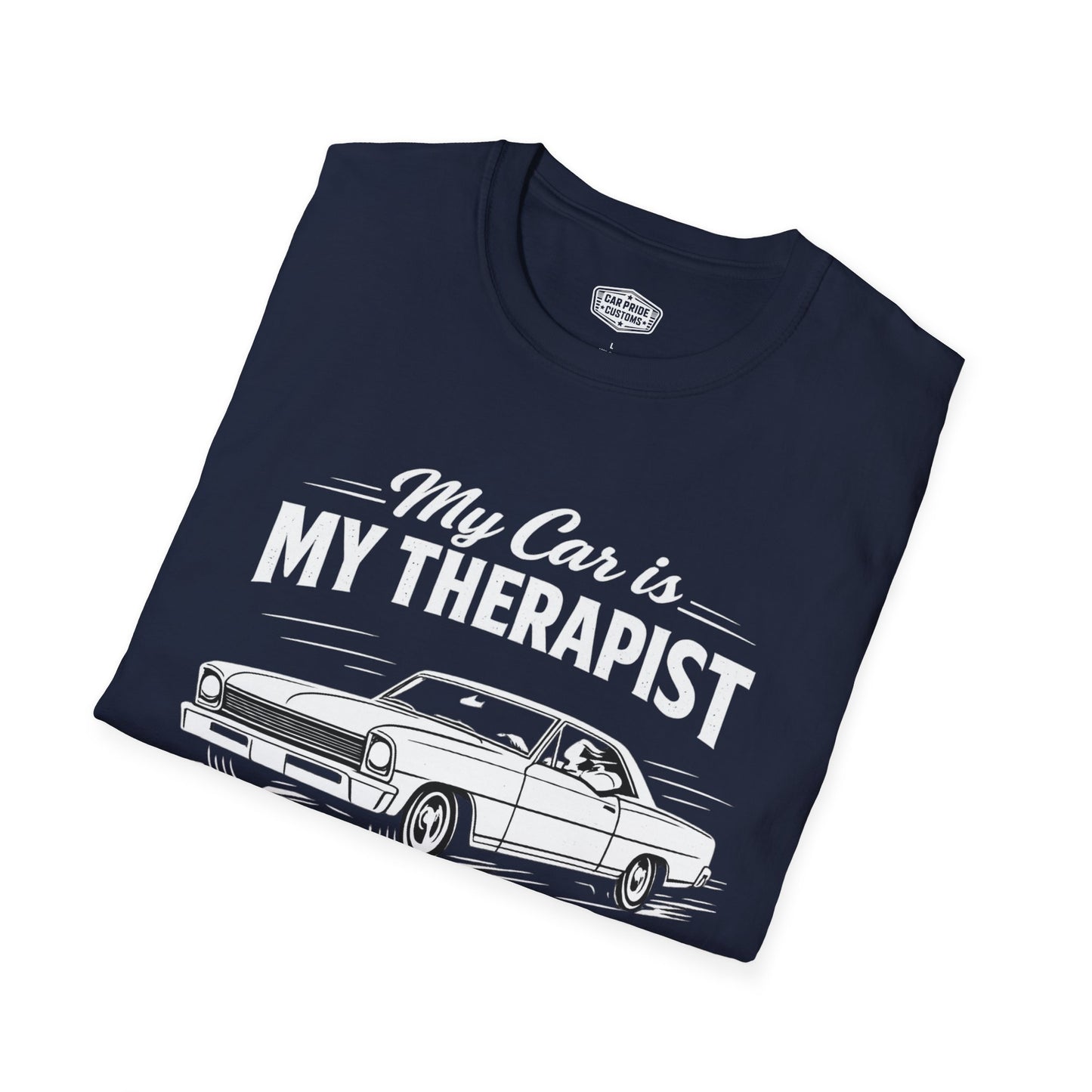 My Car is My Therapist | 1966 Chevy Nova T-Shirt | Funny Classic Muscle | Car Graphic Tee | Chevrolet Shirt