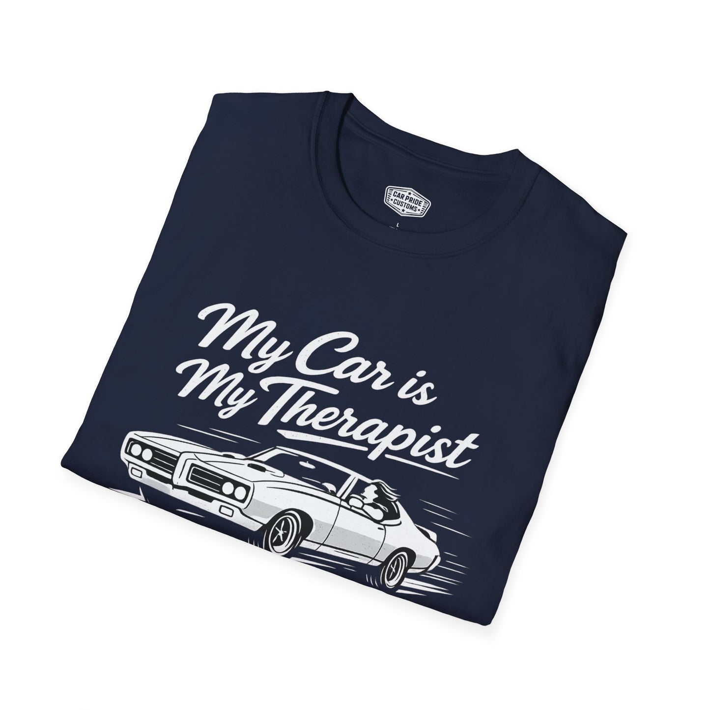 My Car is My Therapist | 1968 Pontiac GTO T-Shirt | Funny Muscle Car Graphic Tee | Car Pride Shirt