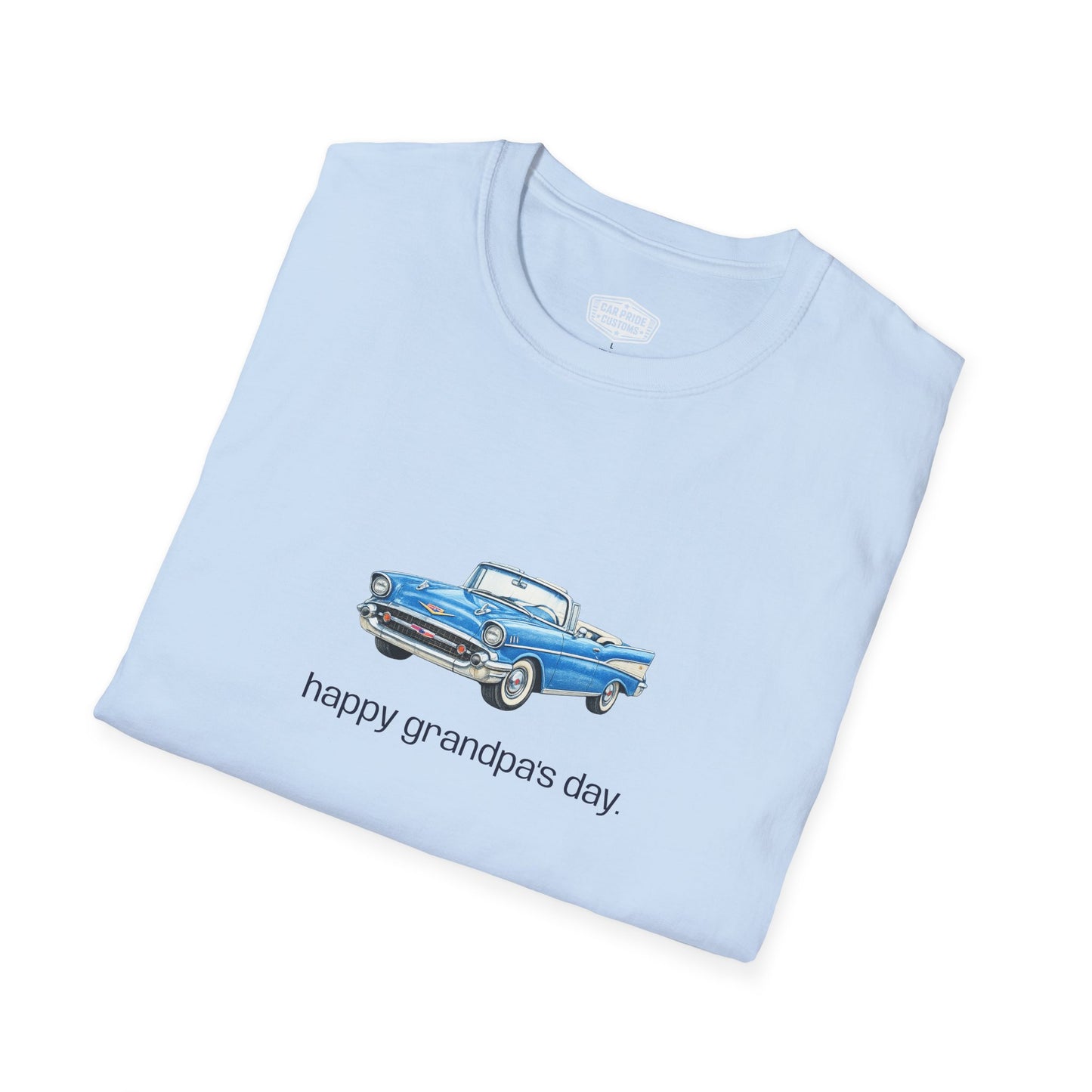 1957 Chevy Bel Air Happy Grandpa’s Day T-Shirt | Classic Convertible Tee | Personalized Grandpa Car Shirt