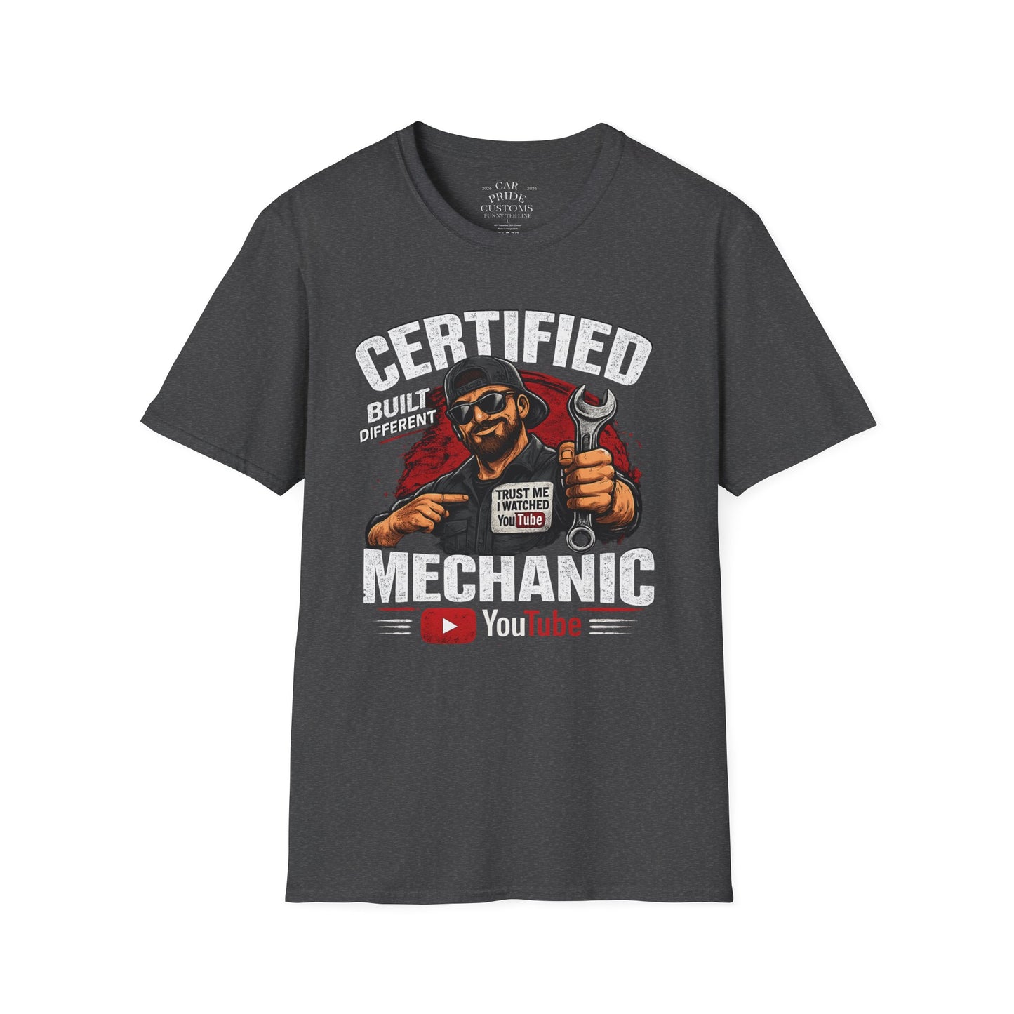 Certified Mechanic Guy T-Shirt | Funny Car Lover T-Shirt | Fathers Day Gift for Dad | Hot Rod | Car Lover Gift