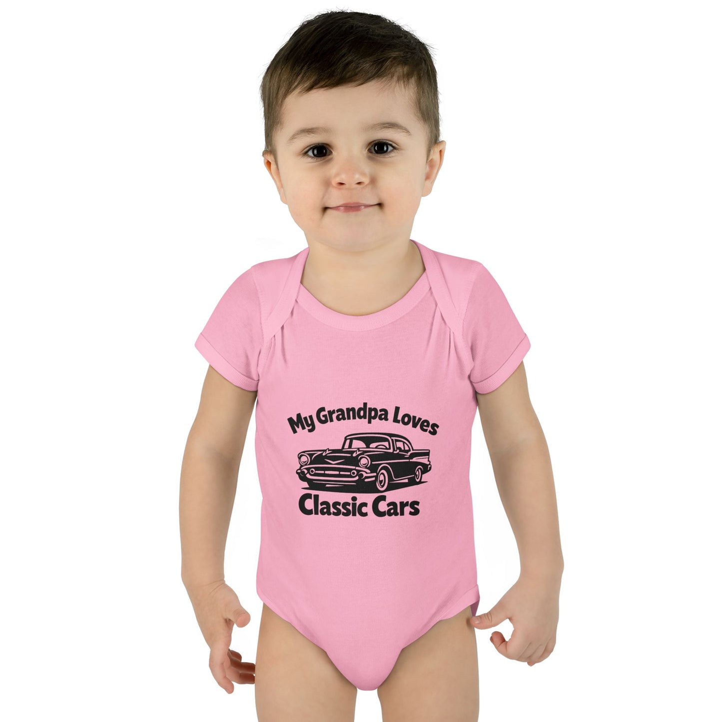 Funny Car Baby Onesie | Classic Car | Grandpa Car Lover Gift | 1957 Chevrolet Bel Air | Grandpa Likes Cars