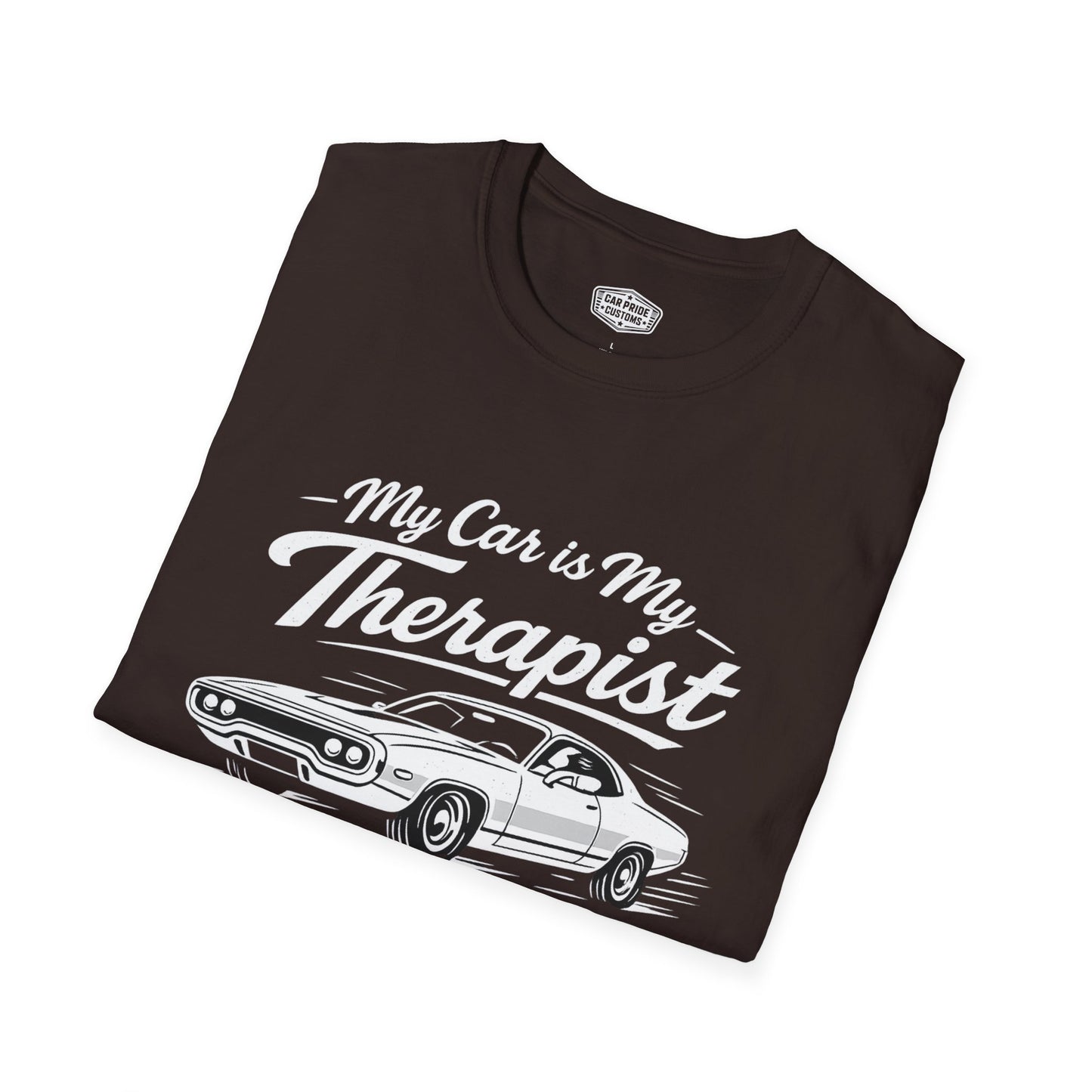 My Car is My Therapist | 1971 Plymouth Road Runner T-Shirt | Funny Muscle Car Graphic Tee | Classic Mopar Shirt