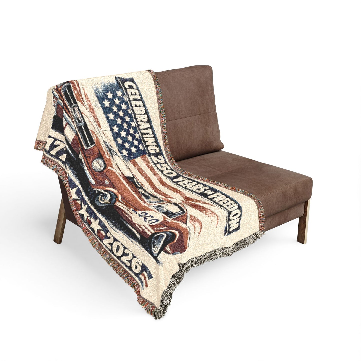 Classic Mustang Woven Throw Americana Patriotic Blanket | Automotive Home Decor | Collector Gift | Fathers Day Gift | Car Lover Gift