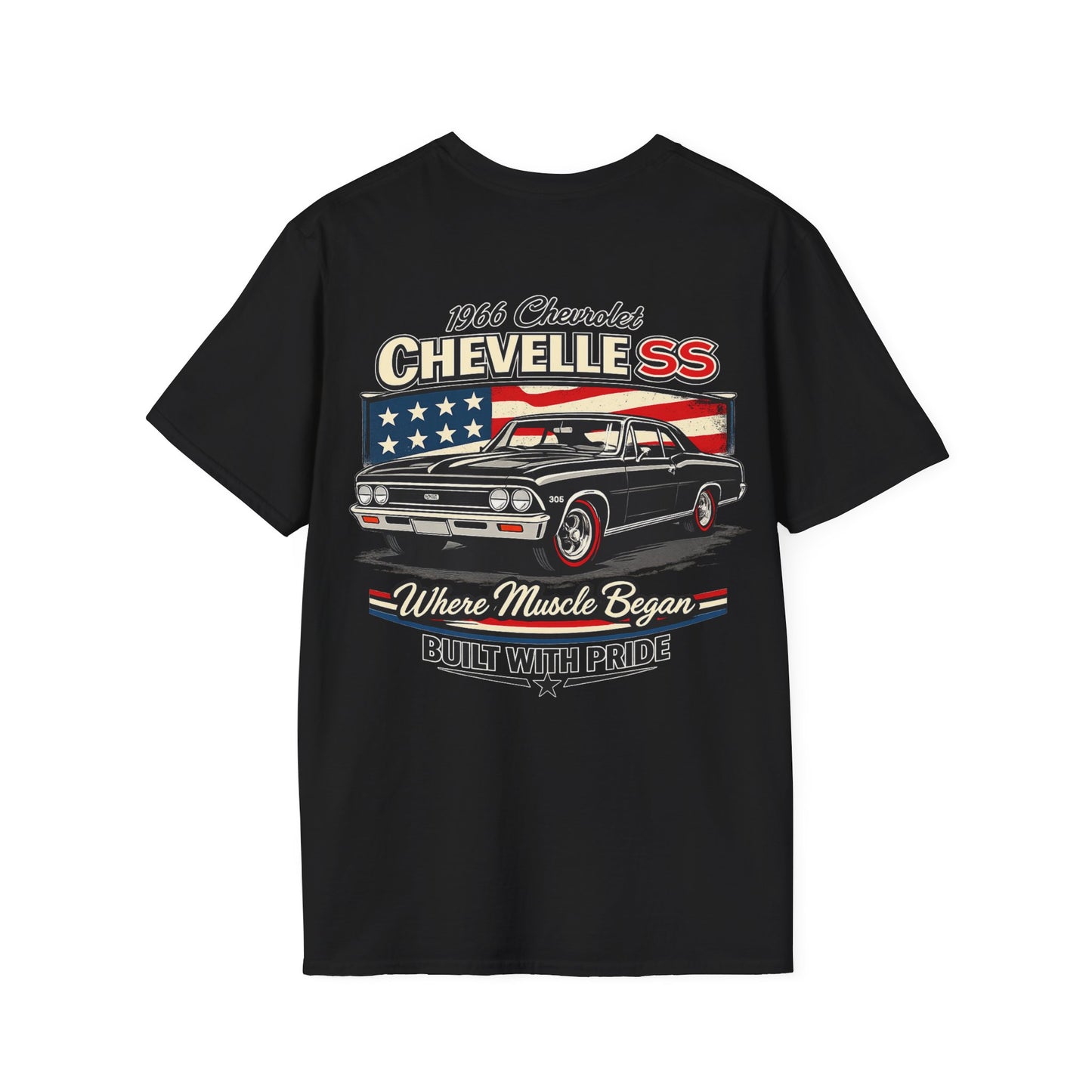 1966 Chevrolet Chevelle SS Black Pride - Printed on Back Premium Tee