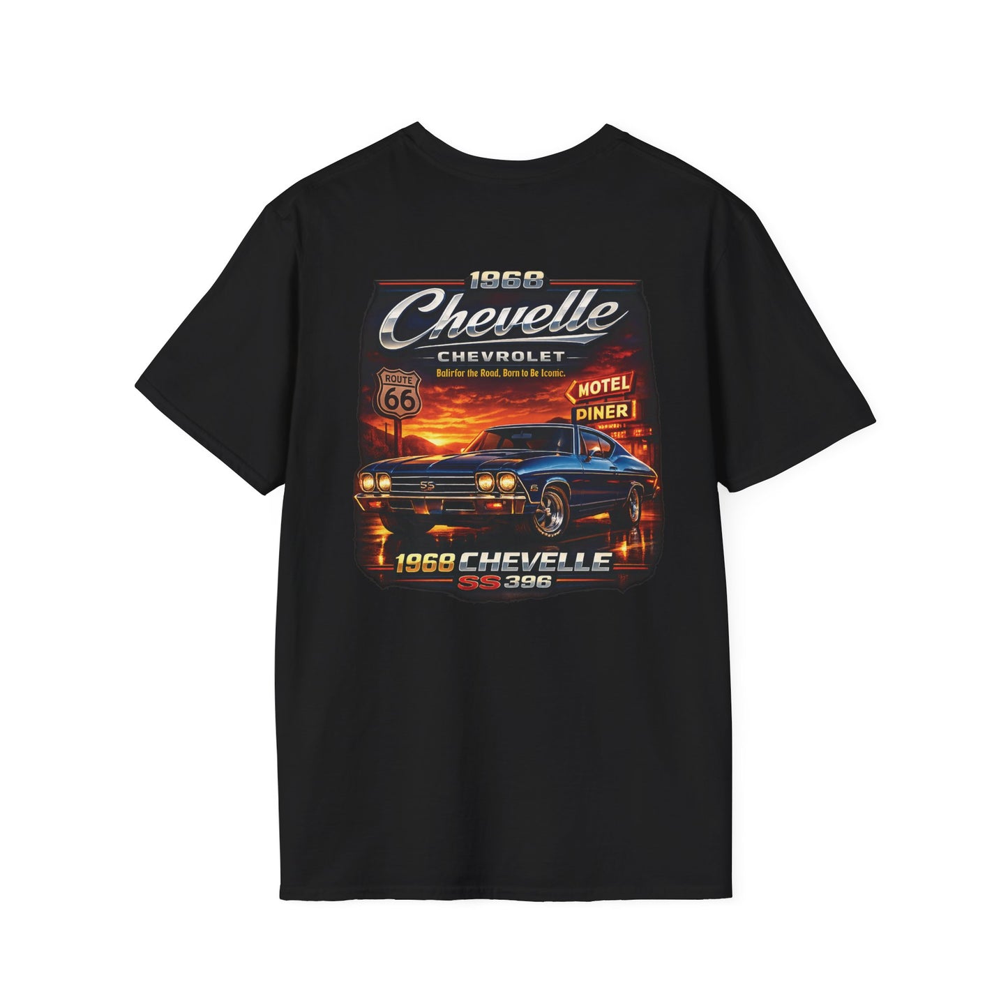 1968 Classic American Muscle Car Route 66 Retro Tee | Car Lover T-Shirt | Fathers Day Gift | Chevelle T-Shirt