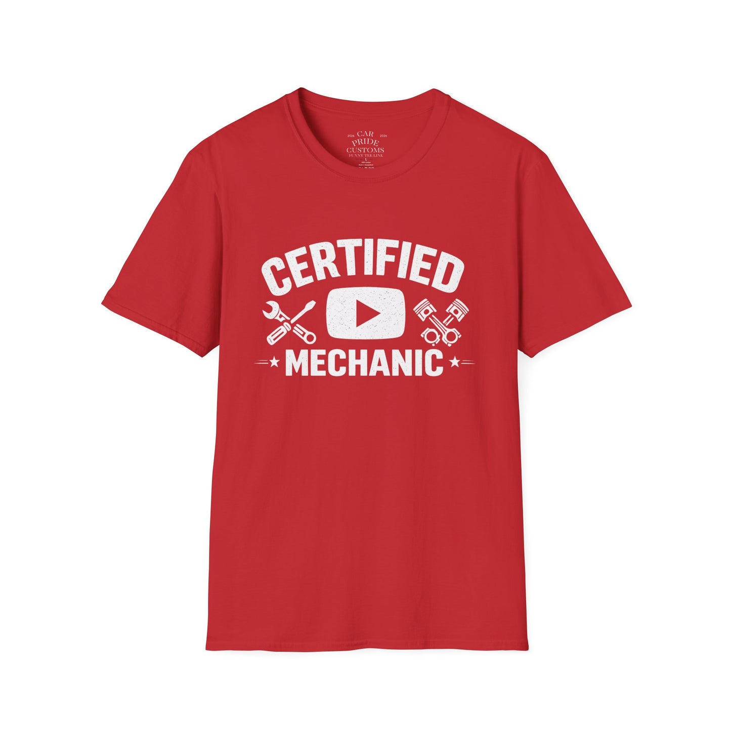 Certified Mechanic Simple | Funny Car Lover T-Shirt | Fathers Day Gift for Dad | YouTube | Car Lover Gift