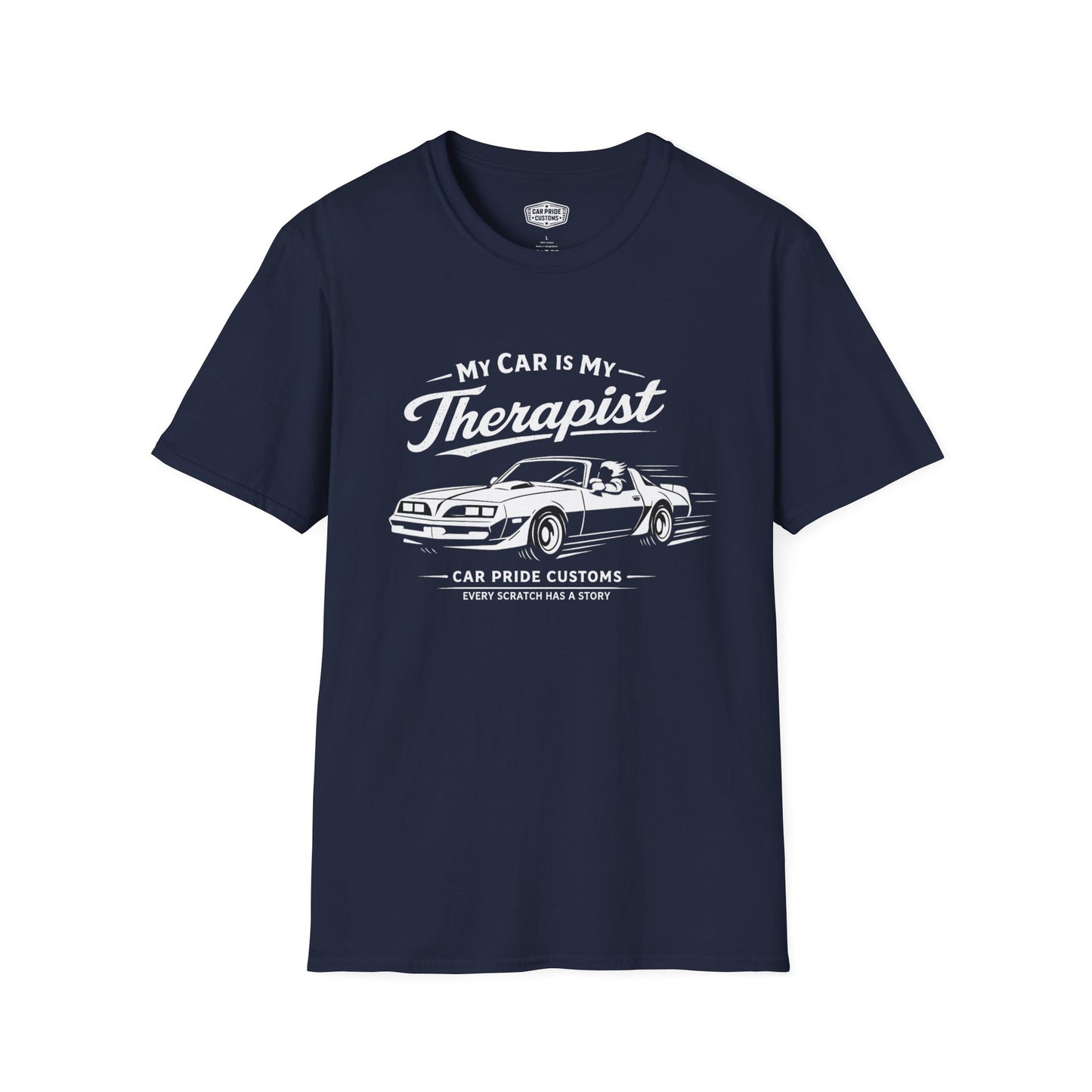 My Car is My Therapist | 1979 Pontiac Trans Am T-Shirt | Funny Firebird Muscle Car Graphic Tee | Retro Pontiac Shirt