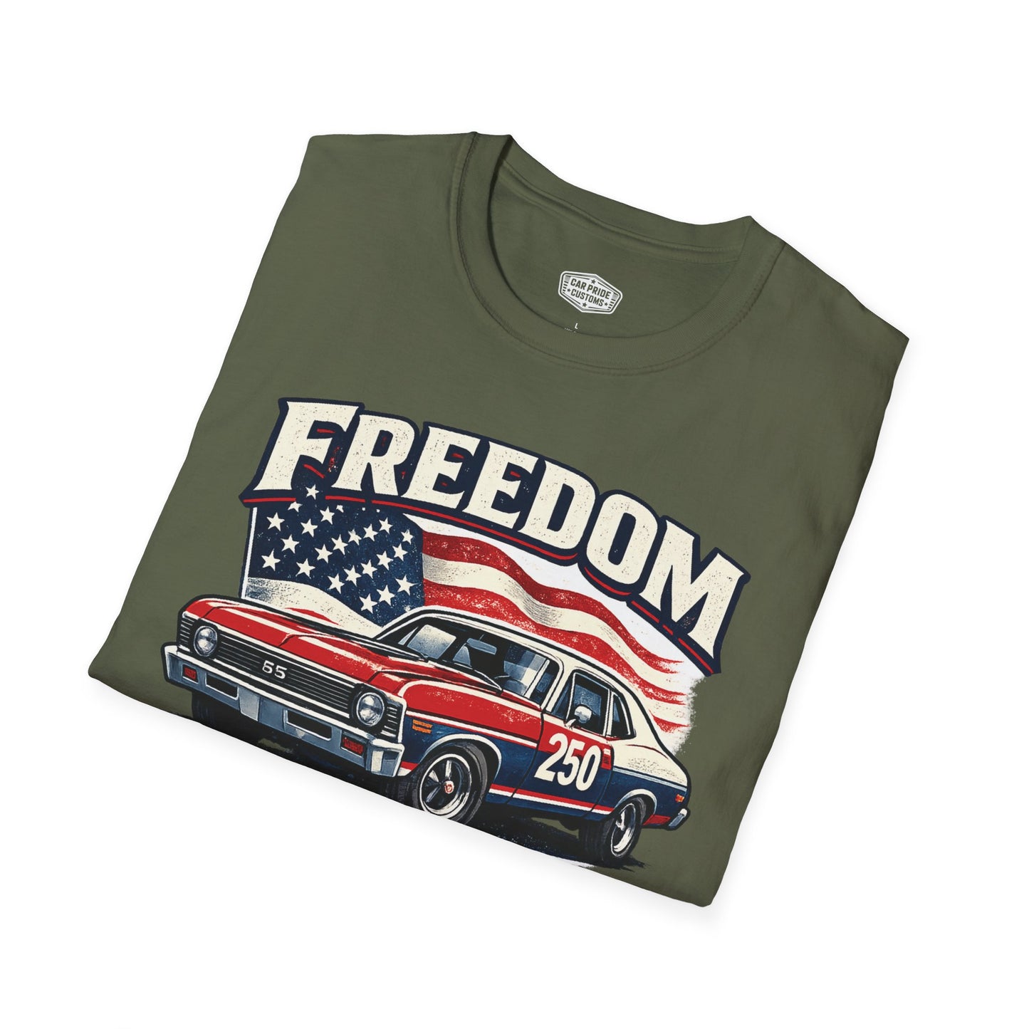 Freedom Nova 250 Patriotic American Muscle Car T-Shirt | Fathers Day Gift | Car Enthusiast Tee