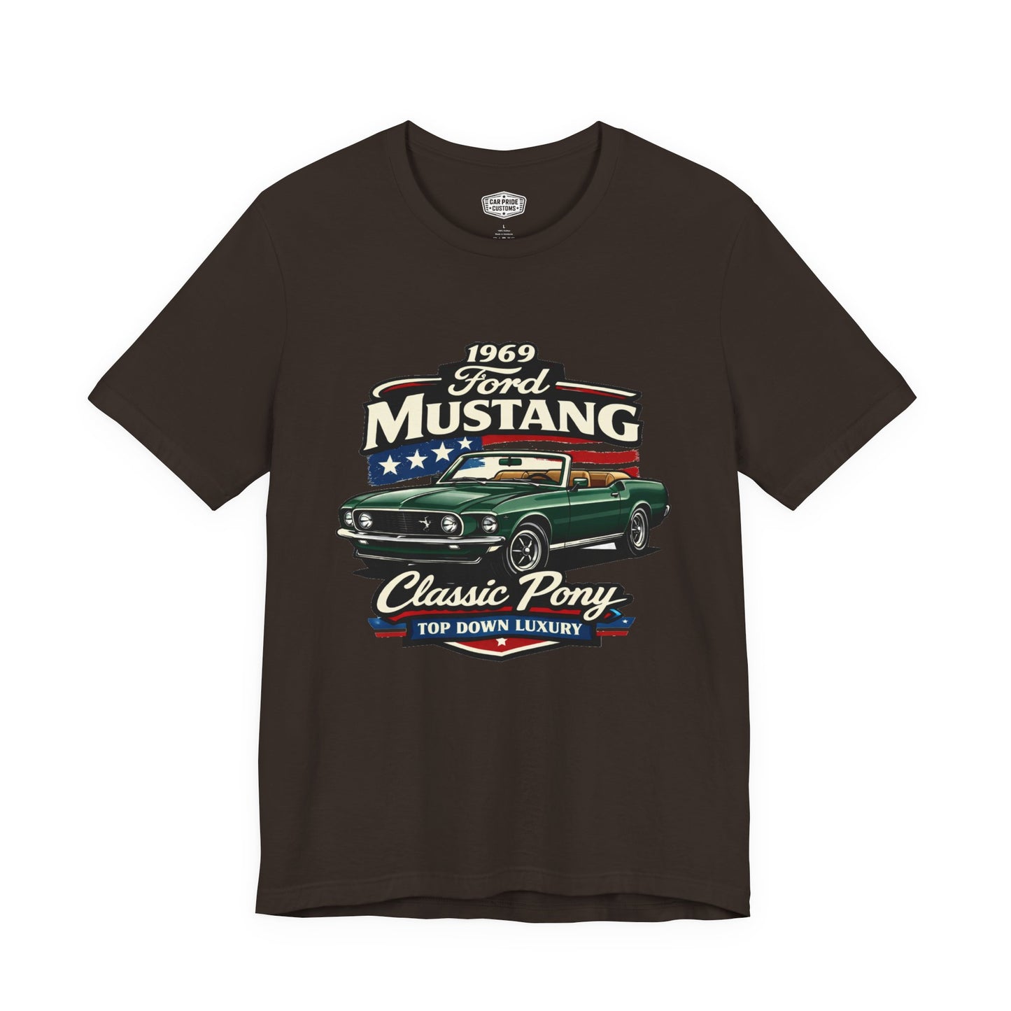 1969 Ford Mustang Convertible Green Pride - Premium Tee