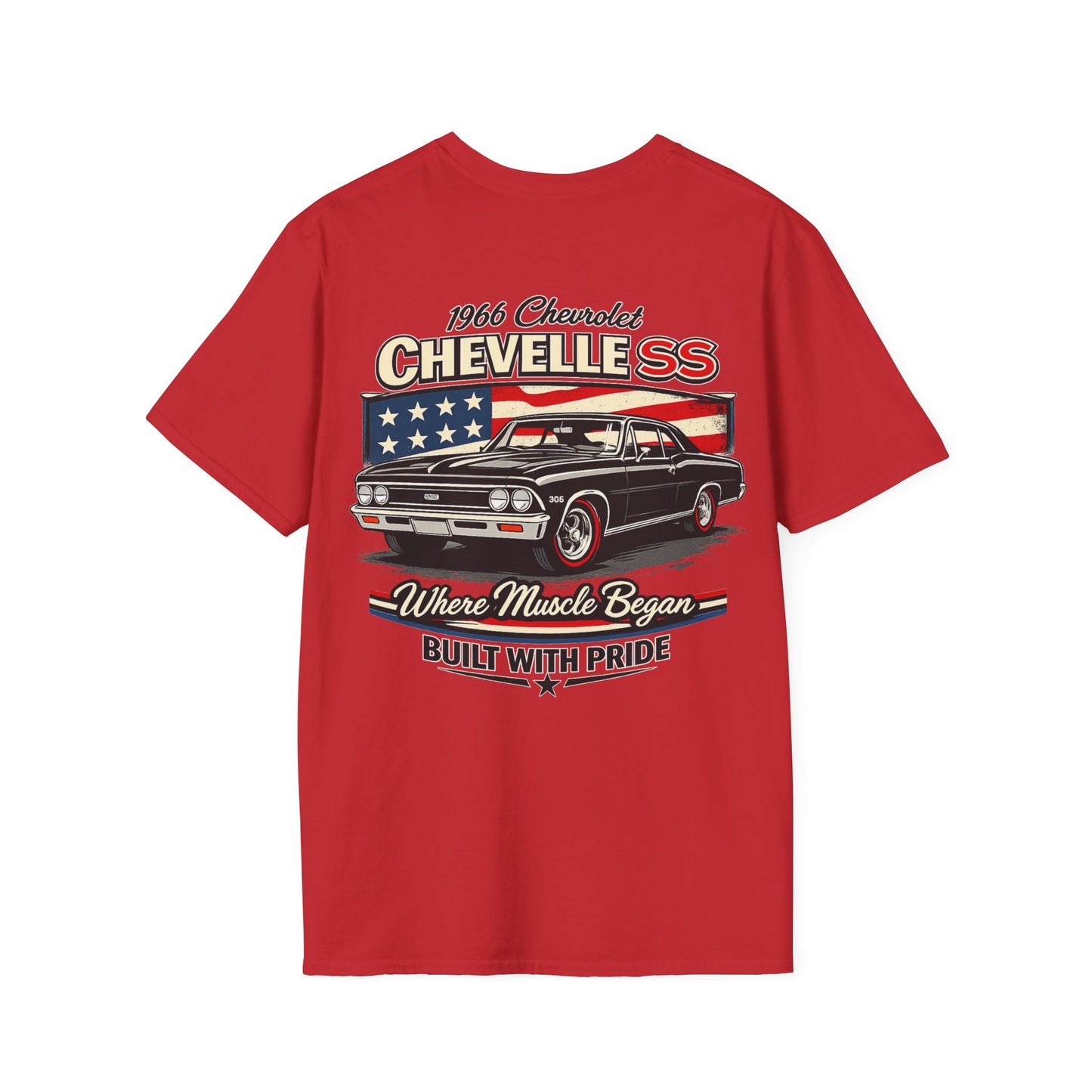 1966 Chevrolet Chevelle SS Black Pride - Printed on Back Premium Tee