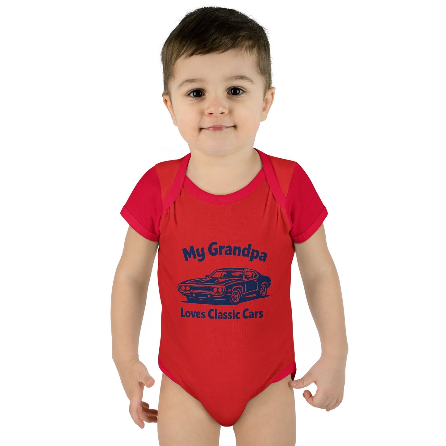 Funny Car Baby Onesie | Classic Car | Grandpa Car Lover Gift | 1971 Plymouth Road Runner | Grandpa Likes Cars