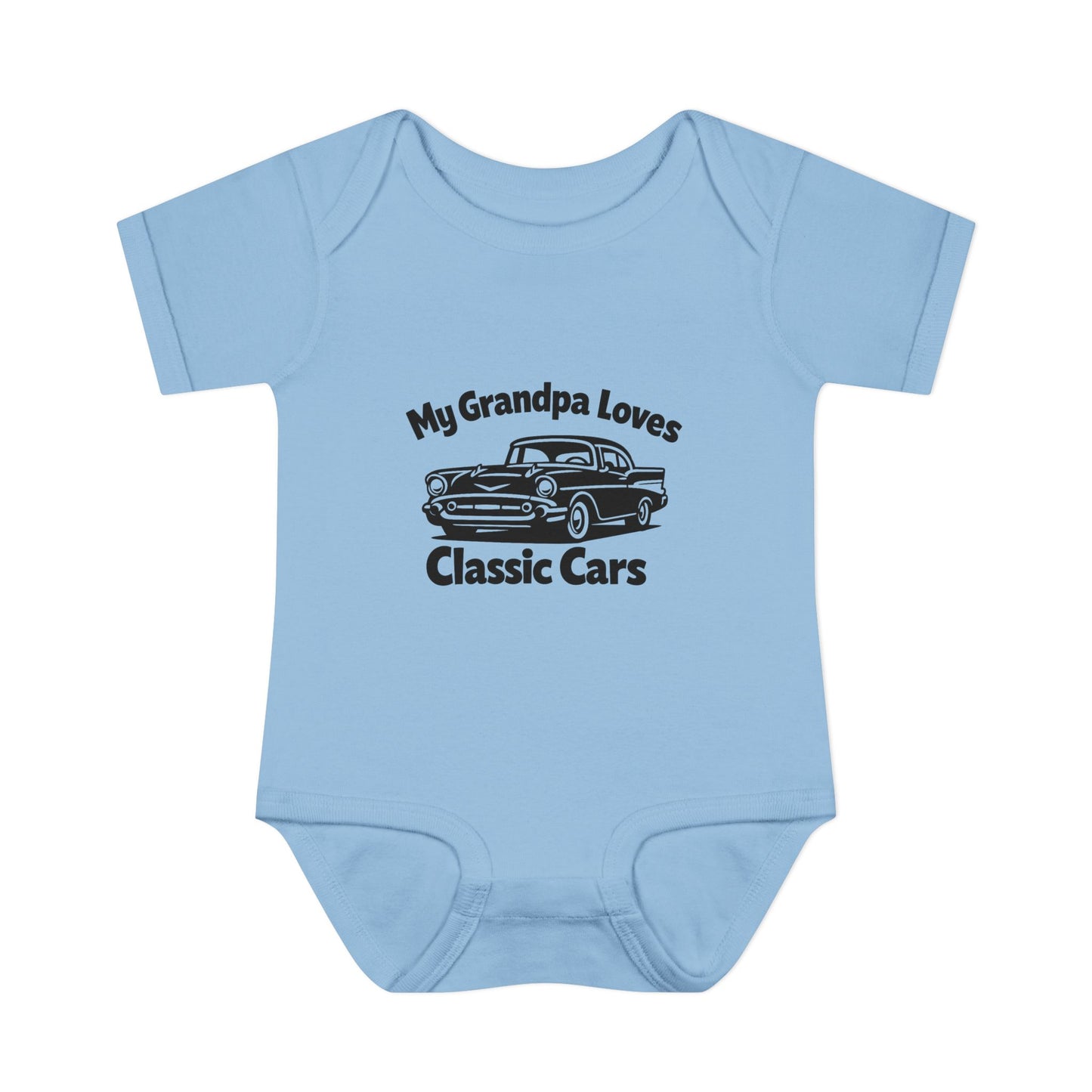 Funny Car Baby Onesie | Classic Car | Grandpa Car Lover Gift | 1957 Chevrolet Bel Air | Grandpa Likes Cars