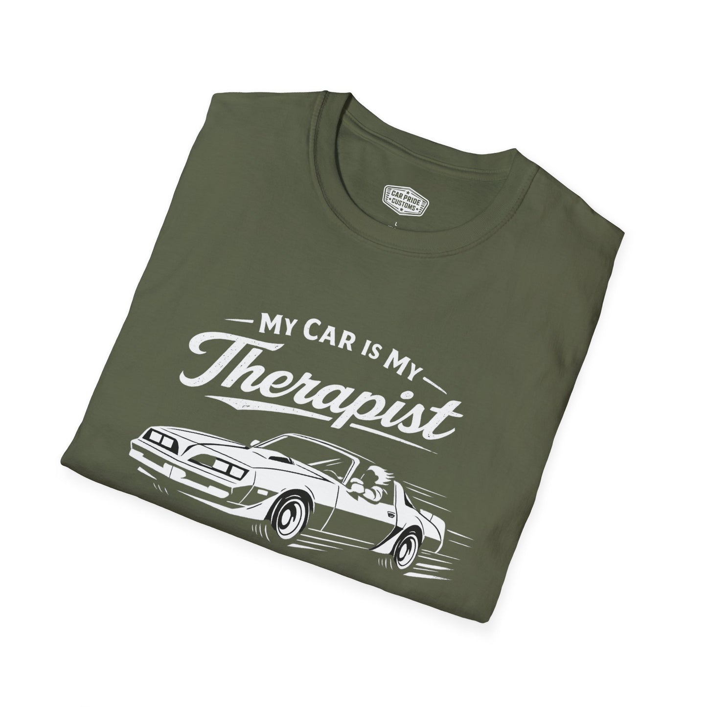 My Car is My Therapist | 1979 Pontiac Trans Am T-Shirt | Funny Firebird Muscle Car Graphic Tee | Retro Pontiac Shirt
