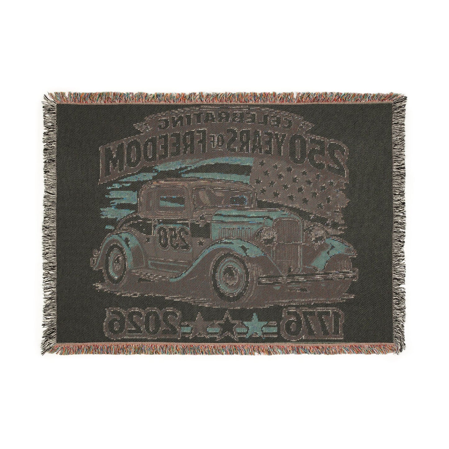 Ford Deluxe Woven Throw Americana Patriotic Blanket | Automotive Home Decor | Collector Gift | Fathers Day Gift | Car Lover Gift