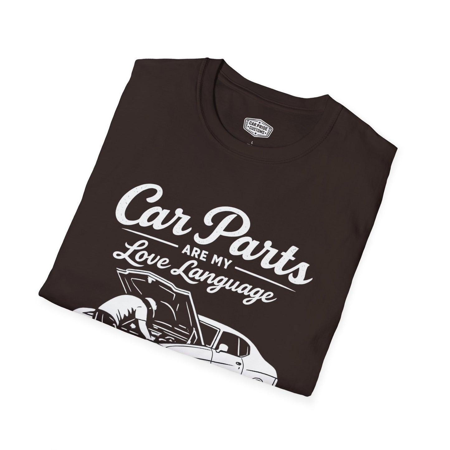 Car Parts Are My Love Language T-Shirt | Funny Chevelle Mechanic Graphic Tee | Chevrolet Muscle Shirt