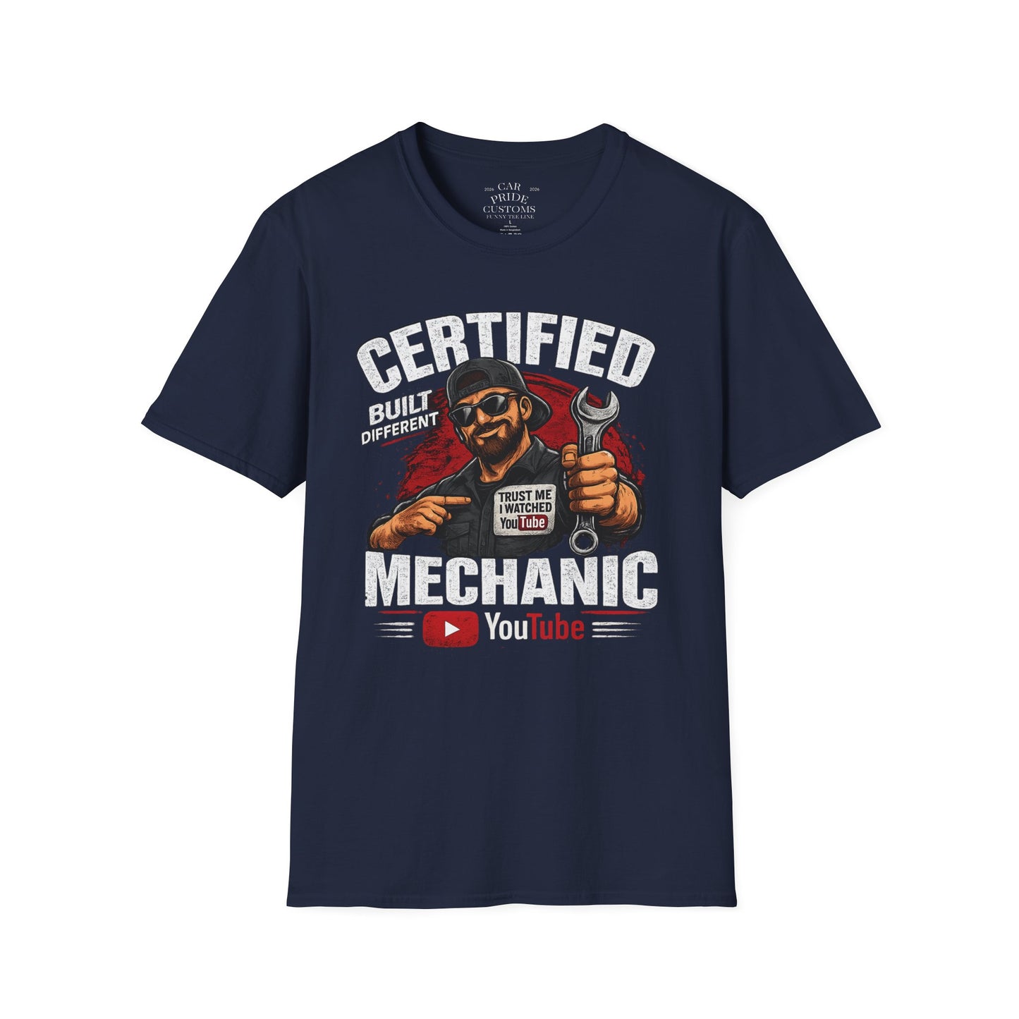 Certified Mechanic Guy T-Shirt | Funny Car Lover T-Shirt | Fathers Day Gift for Dad | Hot Rod | Car Lover Gift