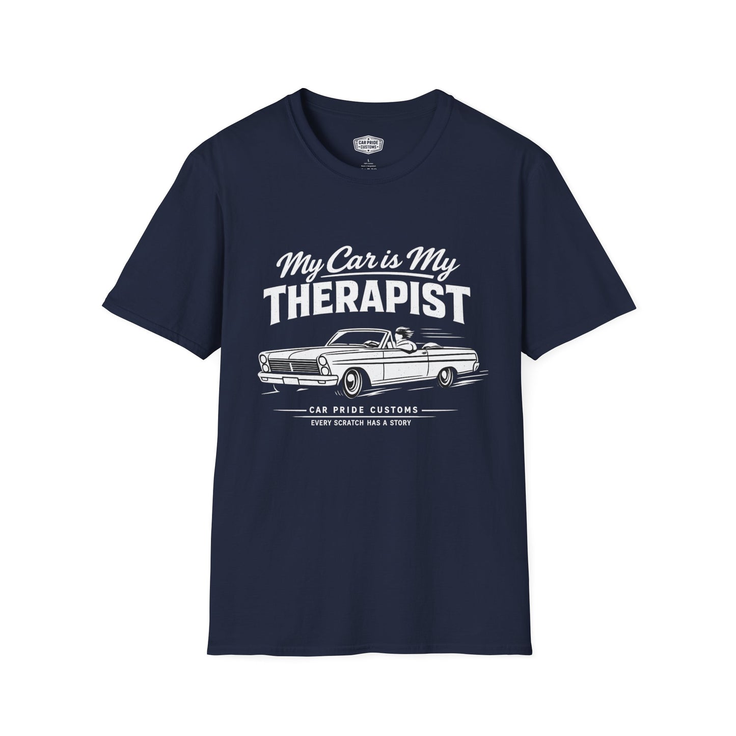 My Car is My Therapist | 1965 Ford Fairlane T-Shirt | Funny Classic Car Graphic Tee | Ford Convertible Shirt