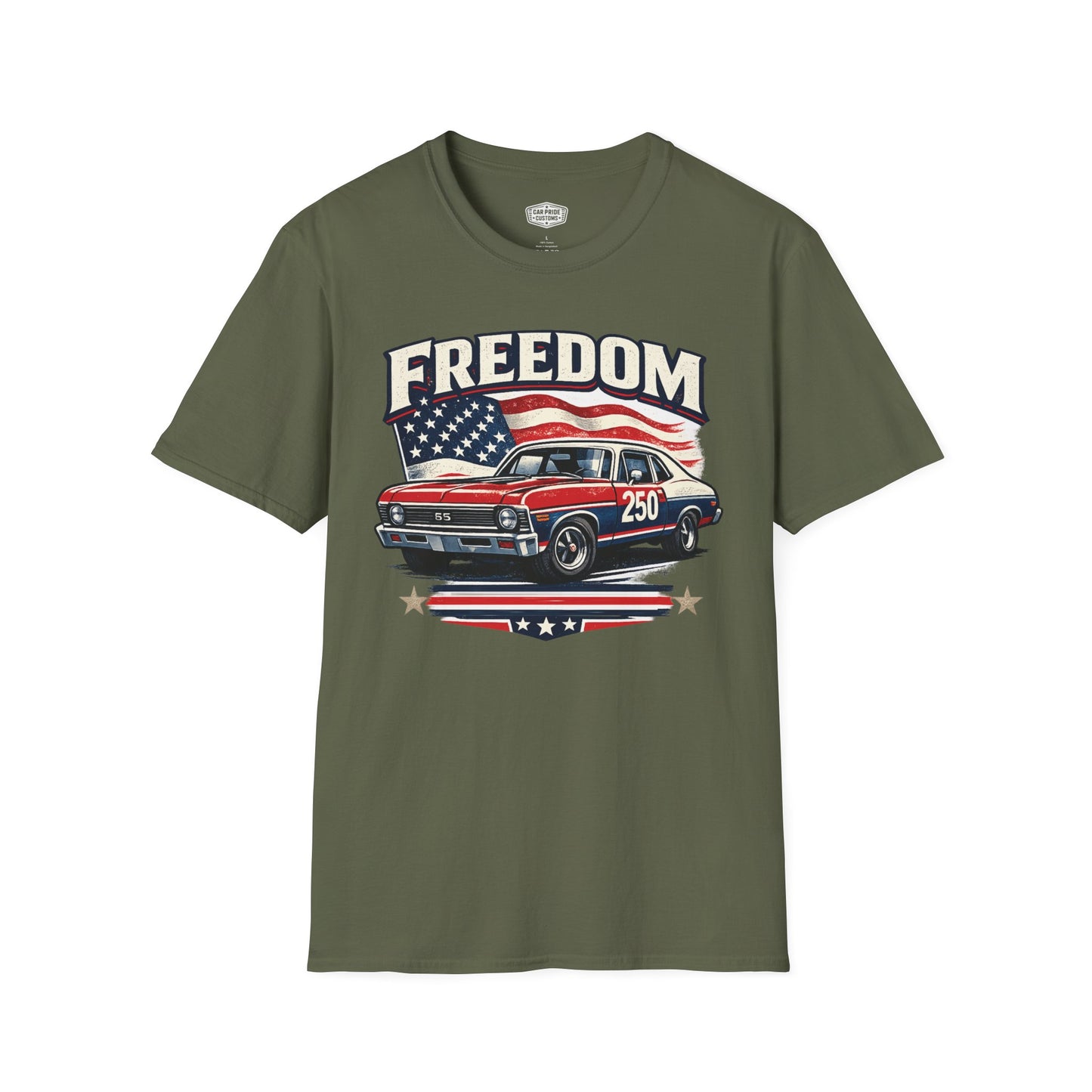 Freedom Nova 250 Patriotic American Muscle Car T-Shirt | Fathers Day Gift | Car Enthusiast Tee