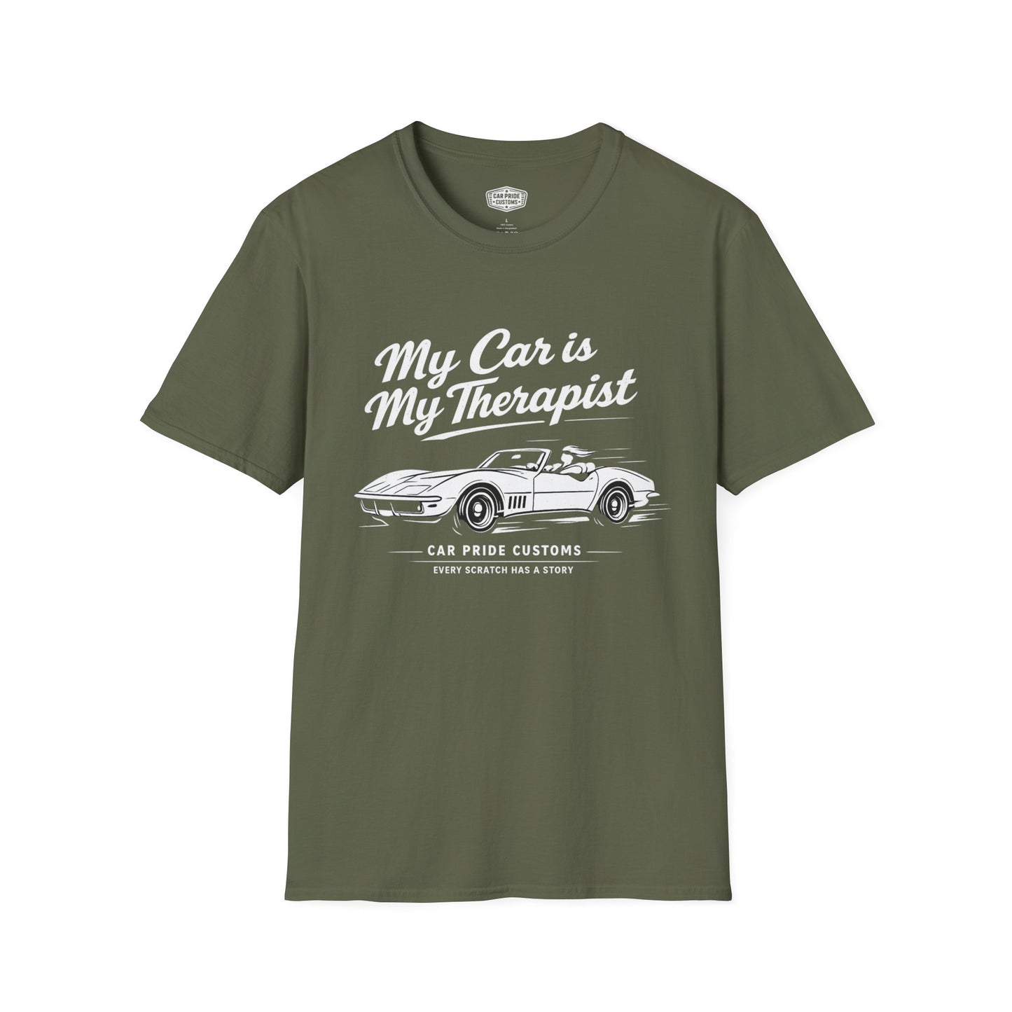 My Car is My Therapist | 1969 Chevy Corvette T-Shirt | Funny Stingray Graphic Tee | Classic Corvette Shirt