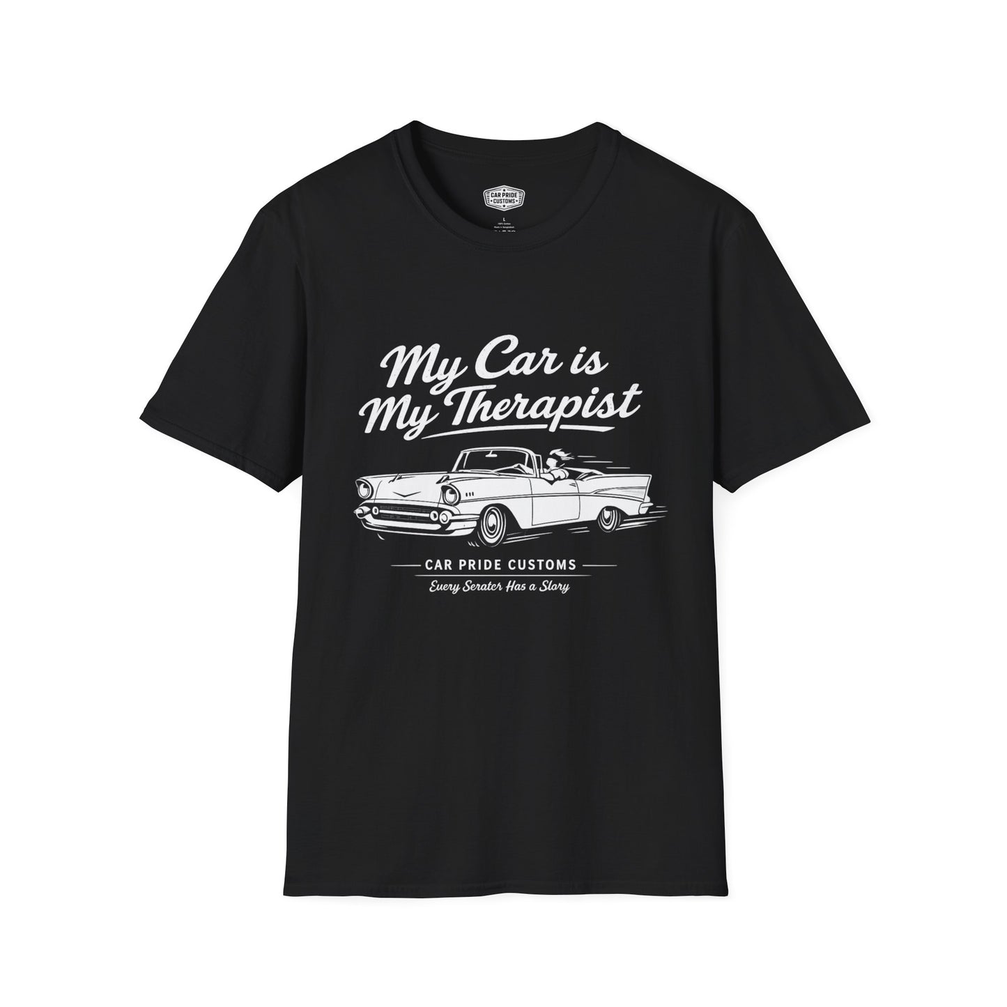 My Car is My Therapist | 1957 Chevy Bel Air T-Shirt | Funny Classic Chevy Graphic Tee | Vintage Chevrolet Shirt