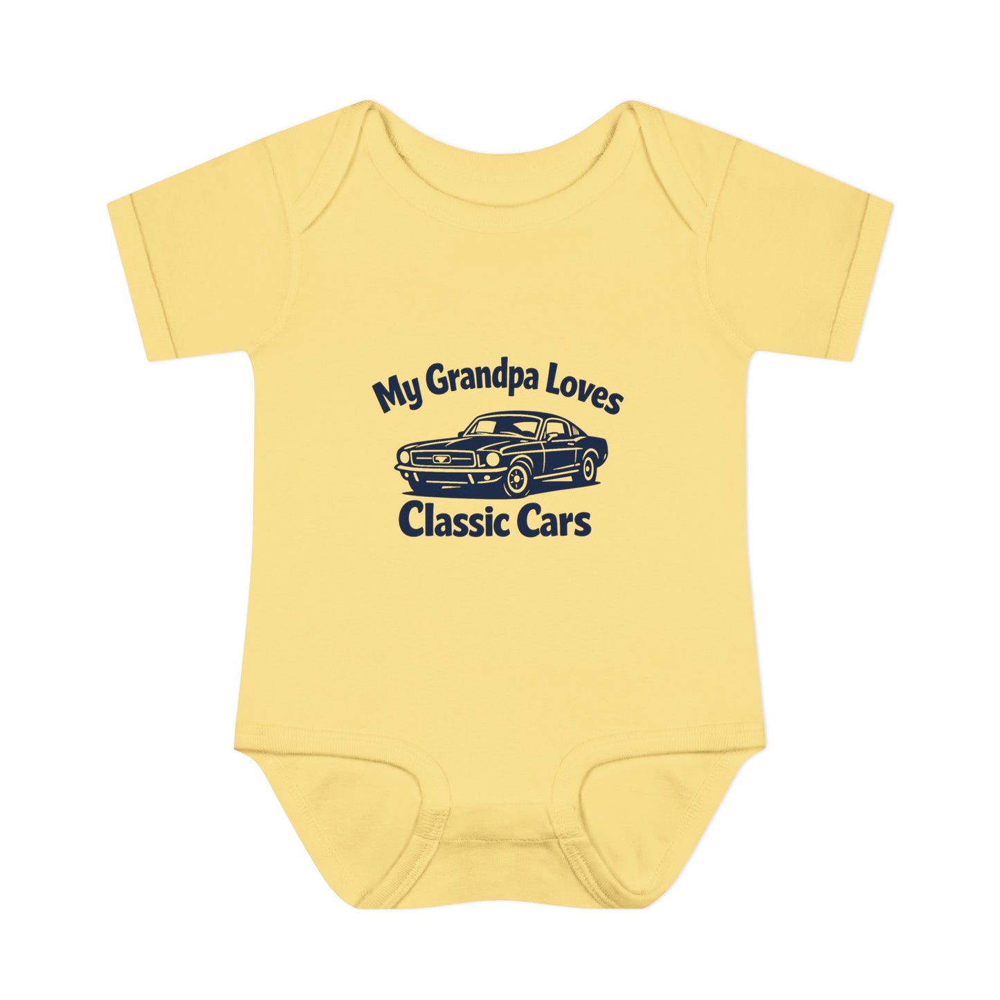 Funny Car Baby Onesie | Classic Car | Grandpa Car Lover Gift | 1968 Ford Mustang | Grandpa Likes Cars