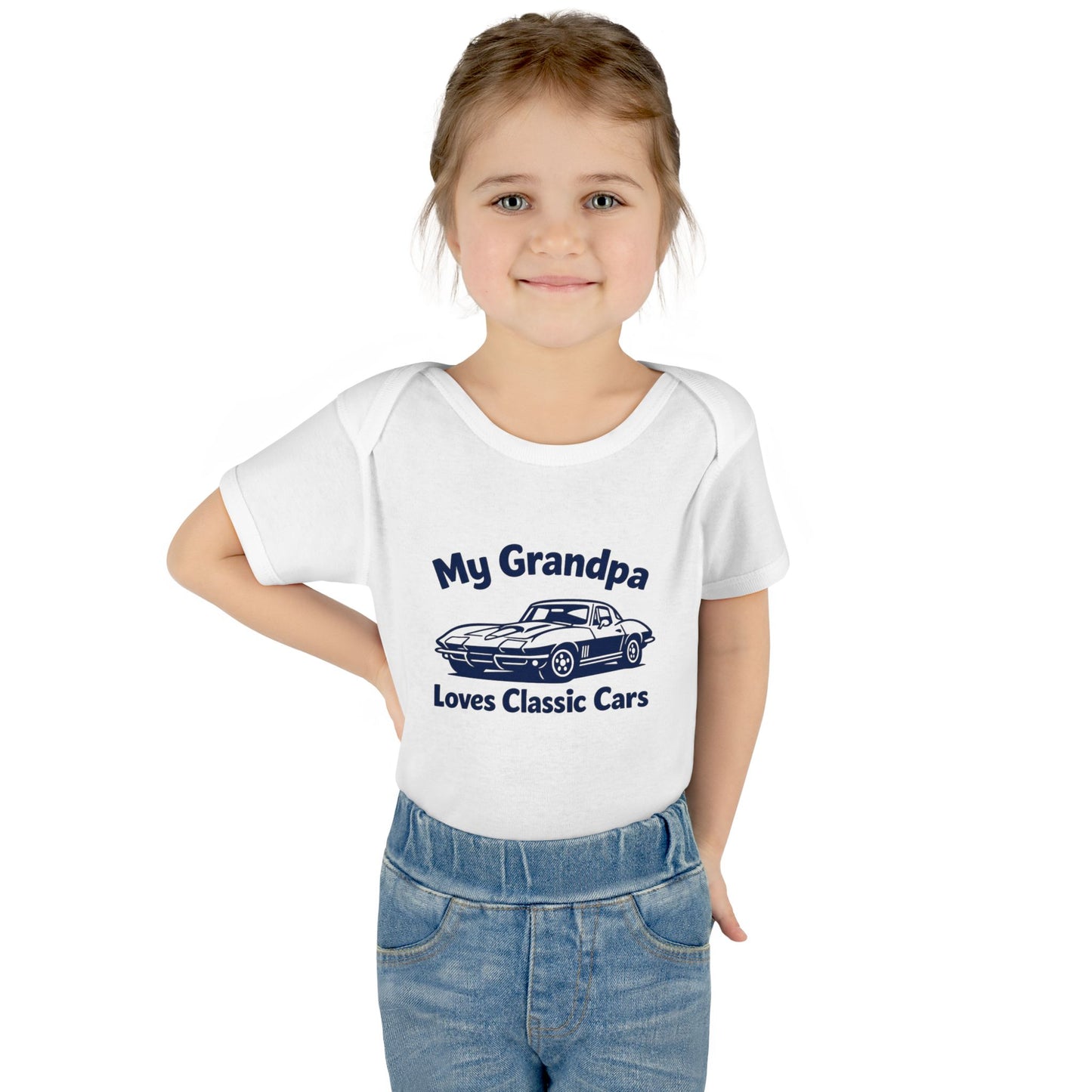 Funny Car Baby Onesie | Classic Car | Grandpa Car Lover Gift | 1967 Chevrolet Corvette | Grandpa Likes Cars