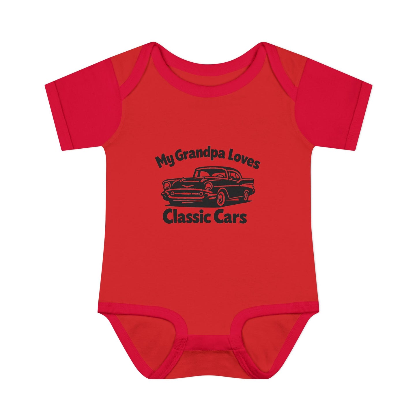 Funny Car Baby Onesie | Classic Car | Grandpa Car Lover Gift | 1957 Chevrolet Bel Air | Grandpa Likes Cars