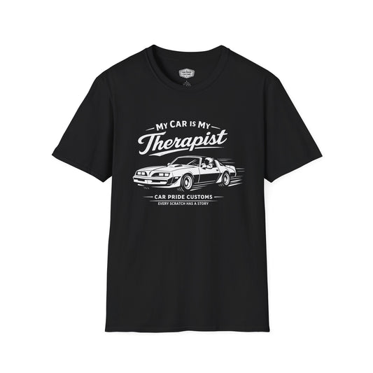 My Car is My Therapist | 1979 Pontiac Trans Am T-Shirt | Funny Firebird Muscle Car Graphic Tee | Retro Pontiac Shirt