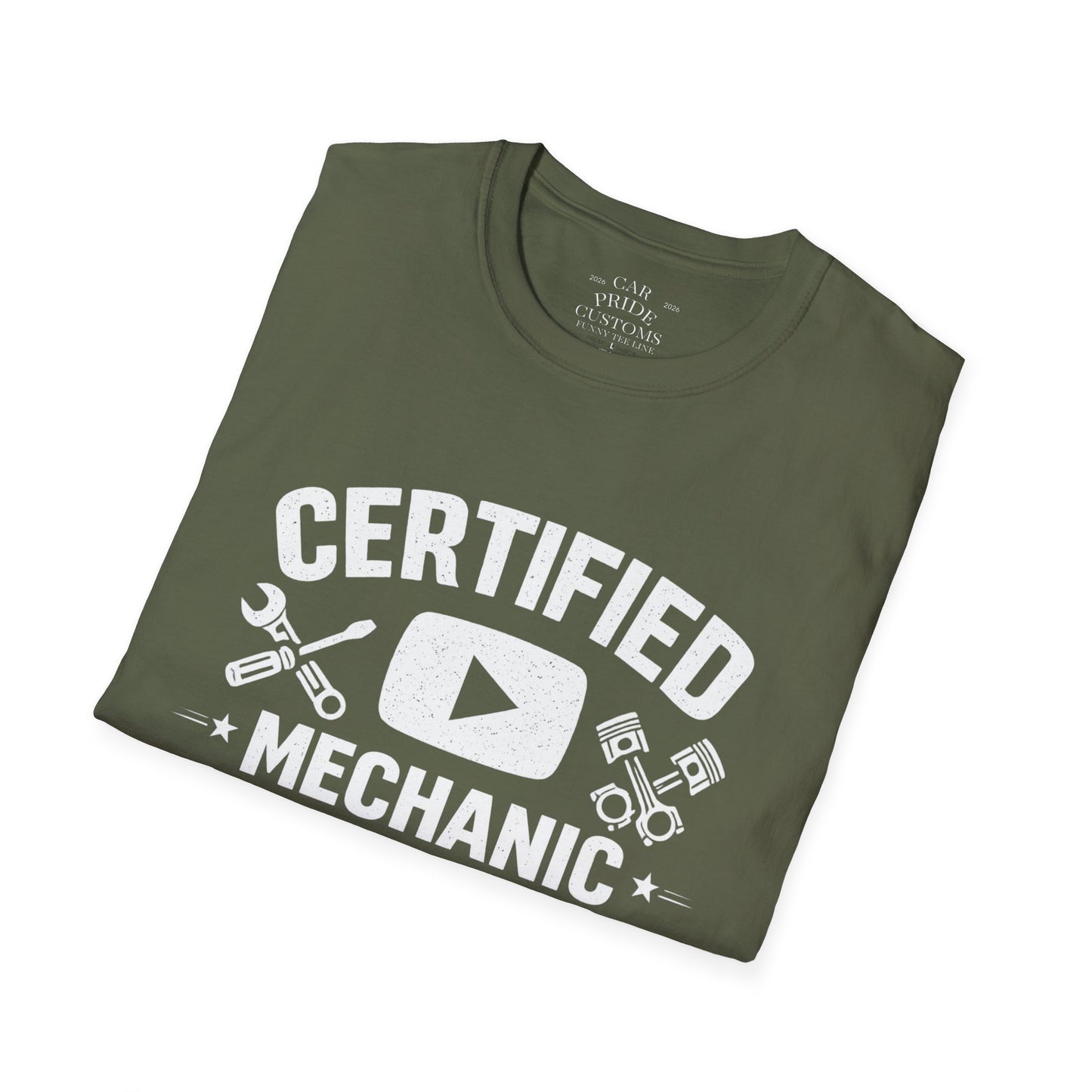 Certified Mechanic Simple | Funny Car Lover T-Shirt | Fathers Day Gift for Dad | YouTube | Car Lover Gift