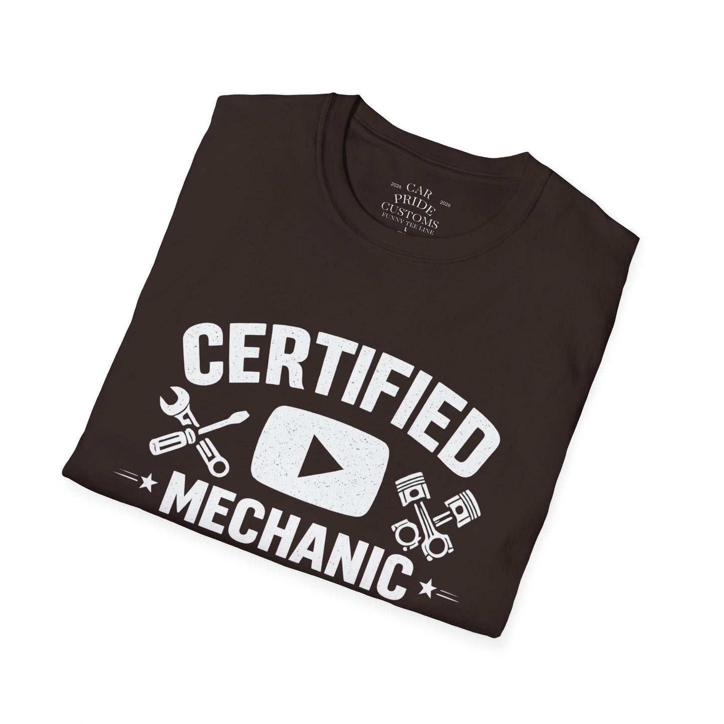 Certified Mechanic Simple | Funny Car Lover T-Shirt | Fathers Day Gift for Dad | YouTube | Car Lover Gift
