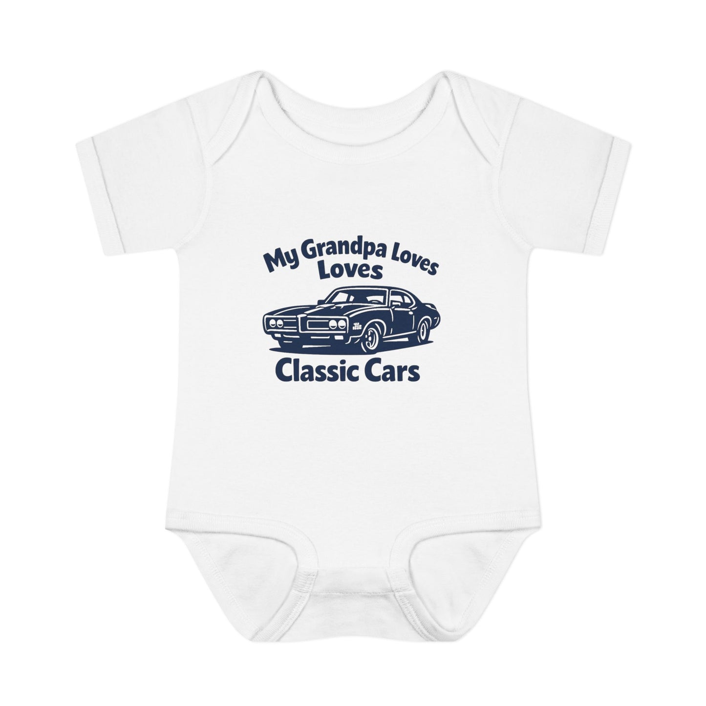 Funny Car Baby Onesie | Classic Car | Grandpa Car Lover Gift | 1968 Pontiac GTO | Grandpa Likes Cars