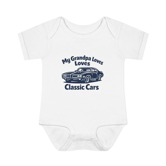 Funny Car Baby Onesie | Classic Car | Grandpa Car Lover Gift | 1968 Pontiac GTO | Grandpa Likes Cars