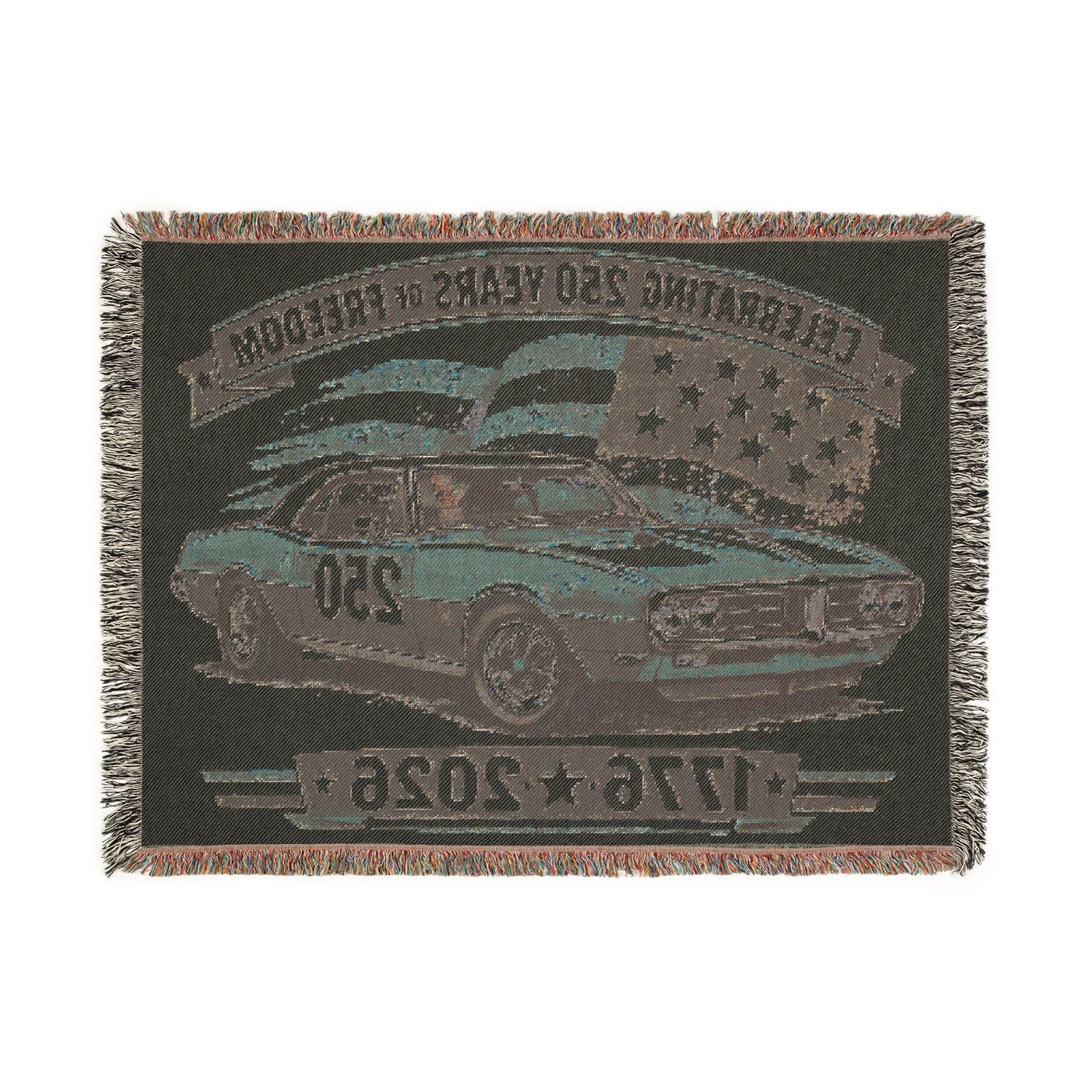 Classic Firebird Woven Throw Americana Patriotic Blanket | Automotive Home Decor | Collector Gift | Fathers Day Gift | Car Lover Gift