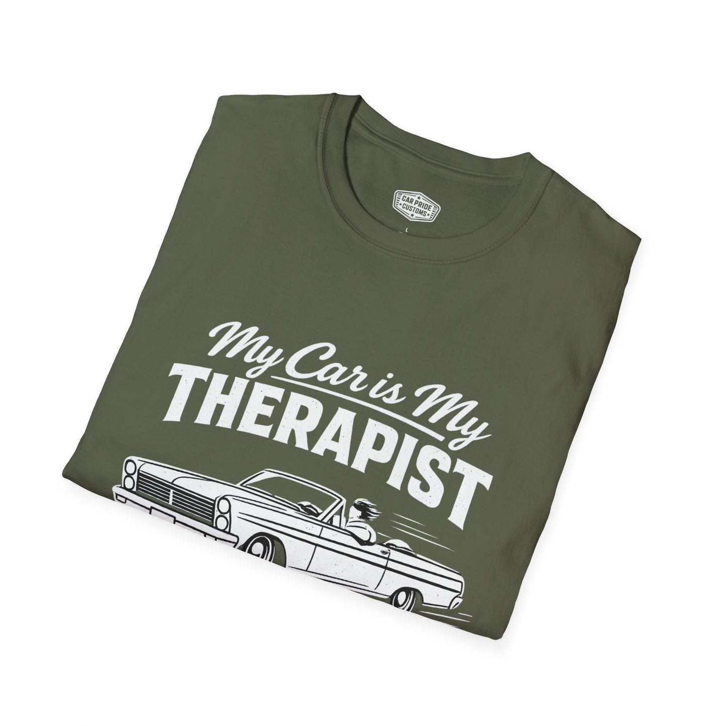 My Car is My Therapist | 1965 Ford Fairlane T-Shirt | Funny Classic Car Graphic Tee | Ford Convertible Shirt
