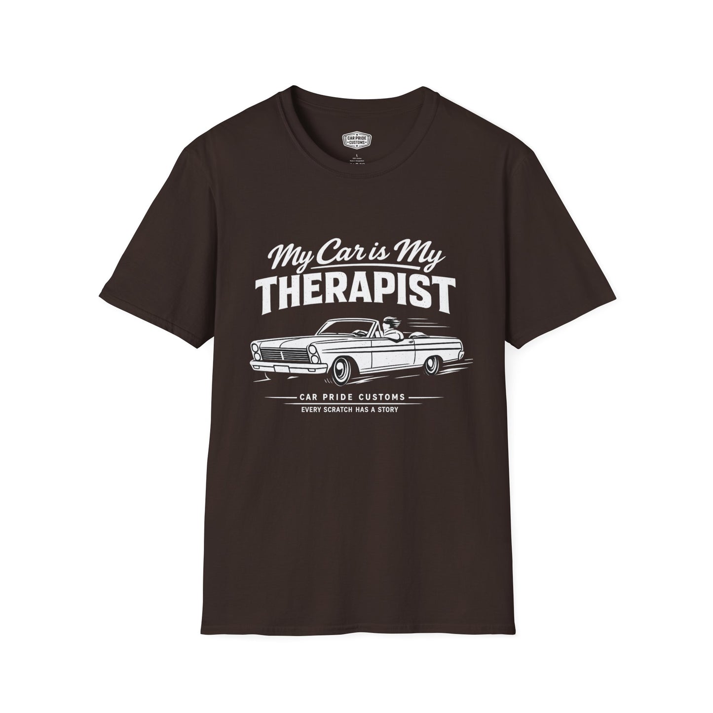 My Car is My Therapist | 1965 Ford Fairlane T-Shirt | Funny Classic Car Graphic Tee | Ford Convertible Shirt