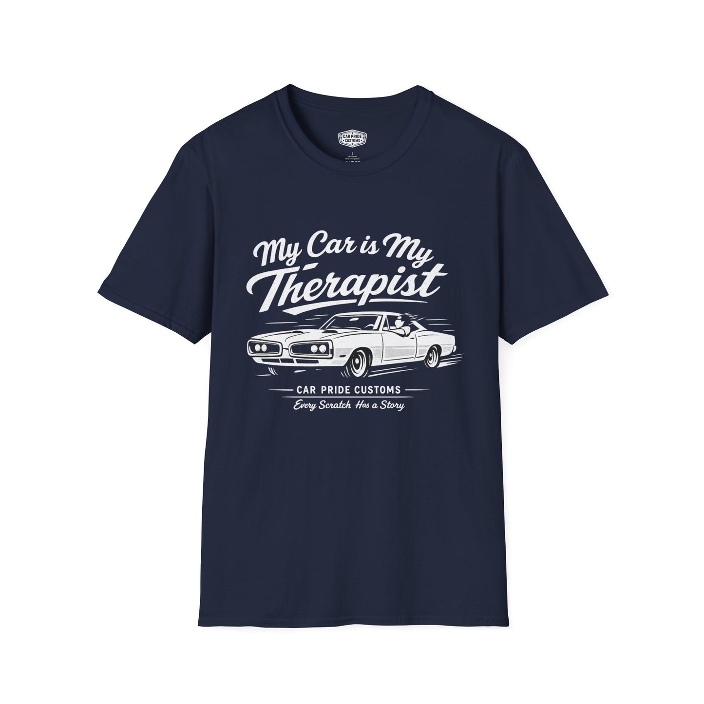 My Car is My Therapist | 1970 Dodge Super Bee T-Shirt | Funny Mopar Muscle Car Graphic Tee | Classic Dodge Shirt