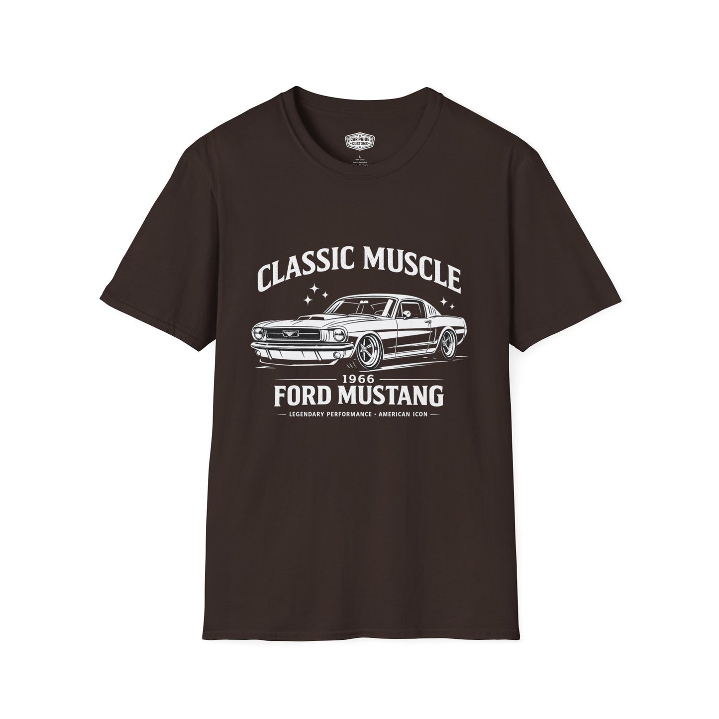 Classic Muscle | 1966 Ford Mustang T-Shirt | Legendary Performance Pony Car Graphic Tee | Ford Mustang Shirt