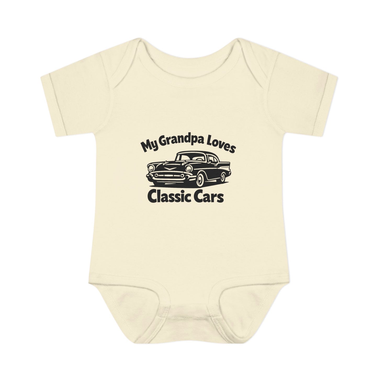 Funny Car Baby Onesie | Classic Car | Grandpa Car Lover Gift | 1957 Chevrolet Bel Air | Grandpa Likes Cars