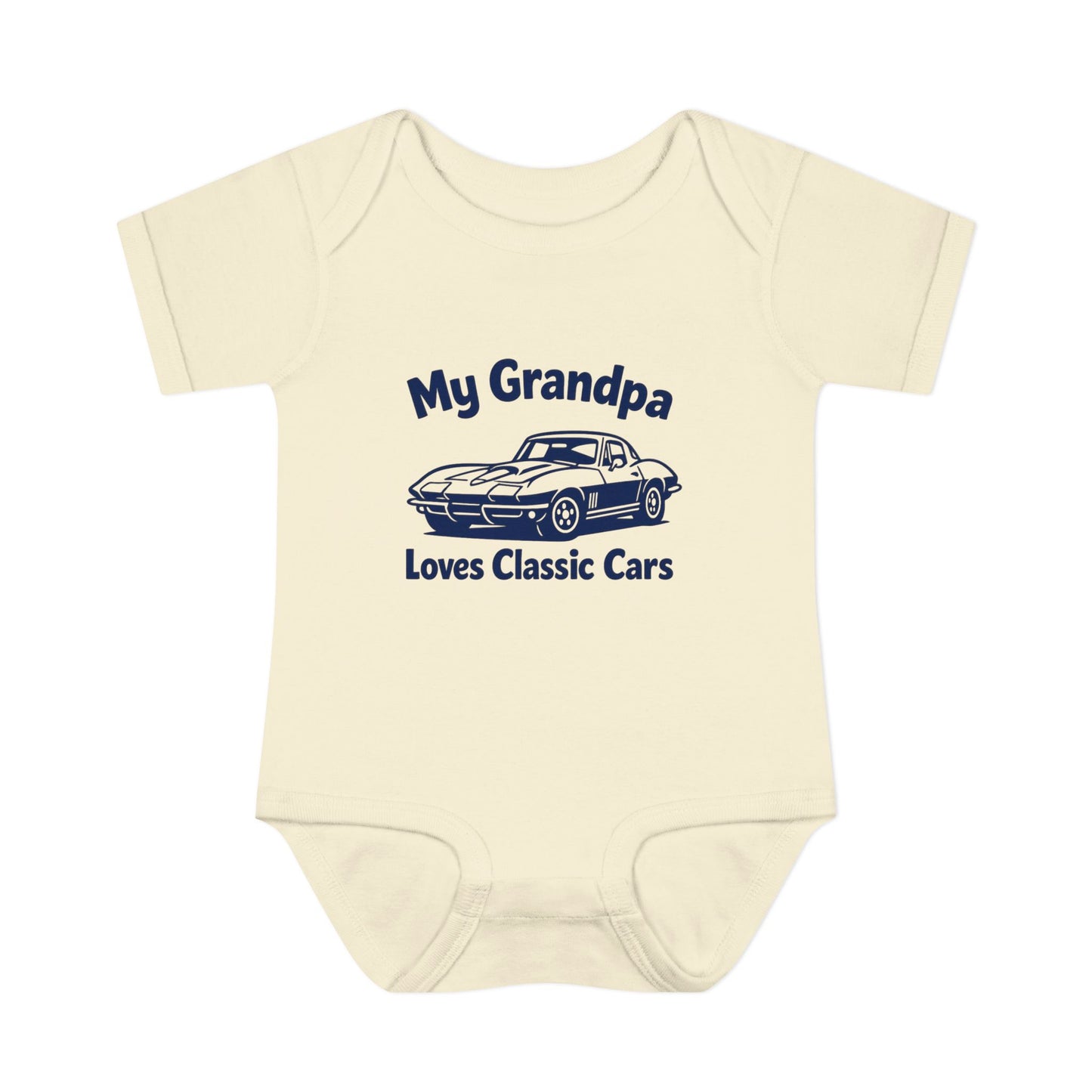 Funny Car Baby Onesie | Classic Car | Grandpa Car Lover Gift | 1967 Chevrolet Corvette | Grandpa Likes Cars