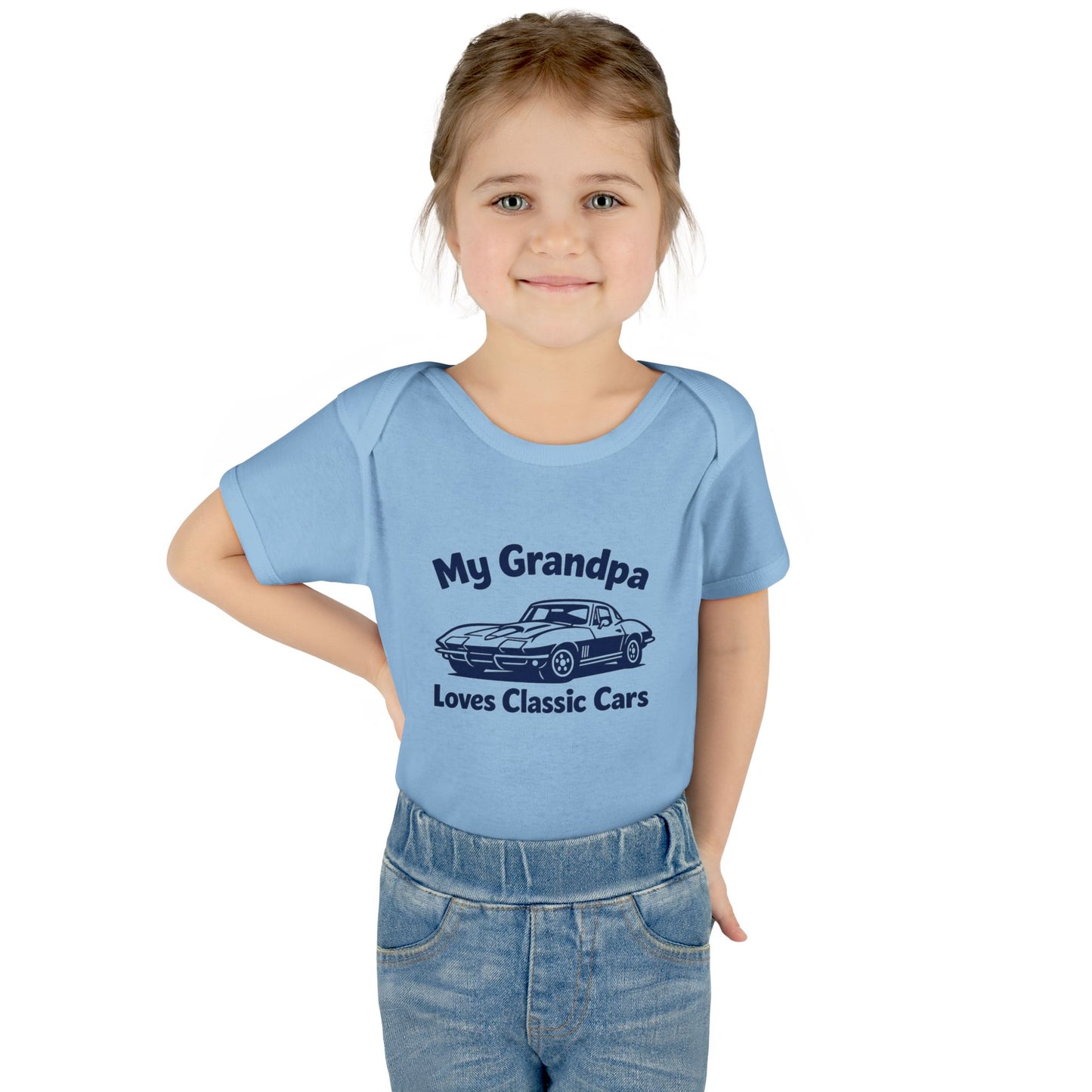 Funny Car Baby Onesie | Classic Car | Grandpa Car Lover Gift | 1967 Chevrolet Corvette | Grandpa Likes Cars