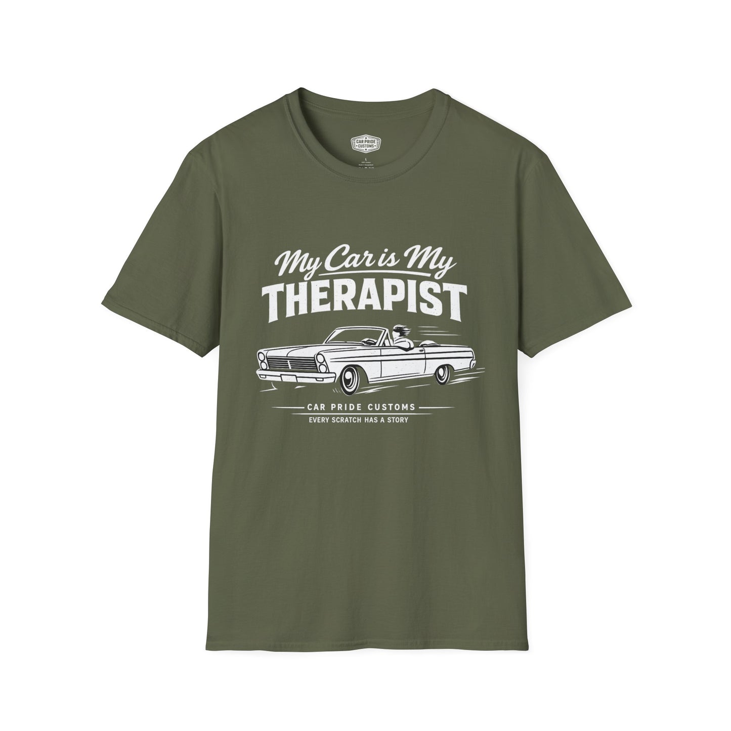 My Car is My Therapist | 1965 Ford Fairlane T-Shirt | Funny Classic Car Graphic Tee | Ford Convertible Shirt
