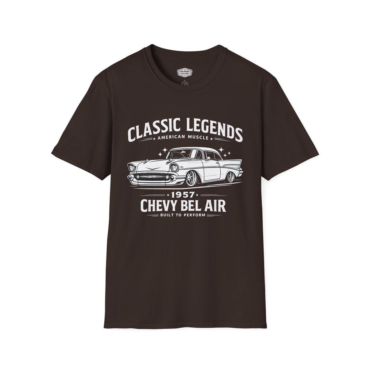 Classic Legends | 1957 Chevy Bel Air T-Shirt | American Muscle Graphic Tee | Tri-Five Chevrolet Shirt