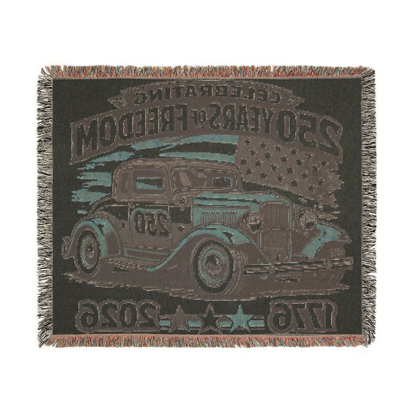 Ford Deluxe Woven Throw Americana Patriotic Blanket | Automotive Home Decor | Collector Gift | Fathers Day Gift | Car Lover Gift