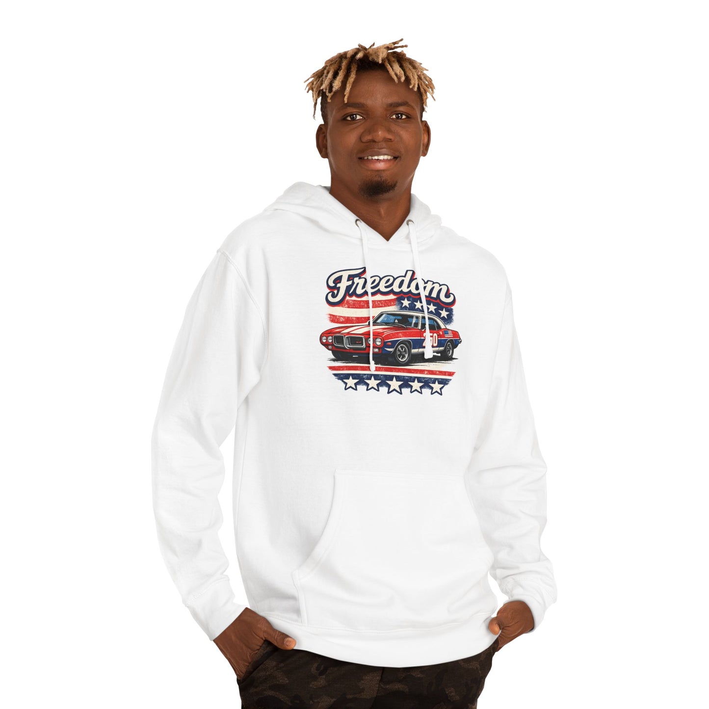 Freedom Classic Firebird 250 Patriotic American Muscle Car Hoodie| Fathers Day Gift | Car Enthusiast Hoodie