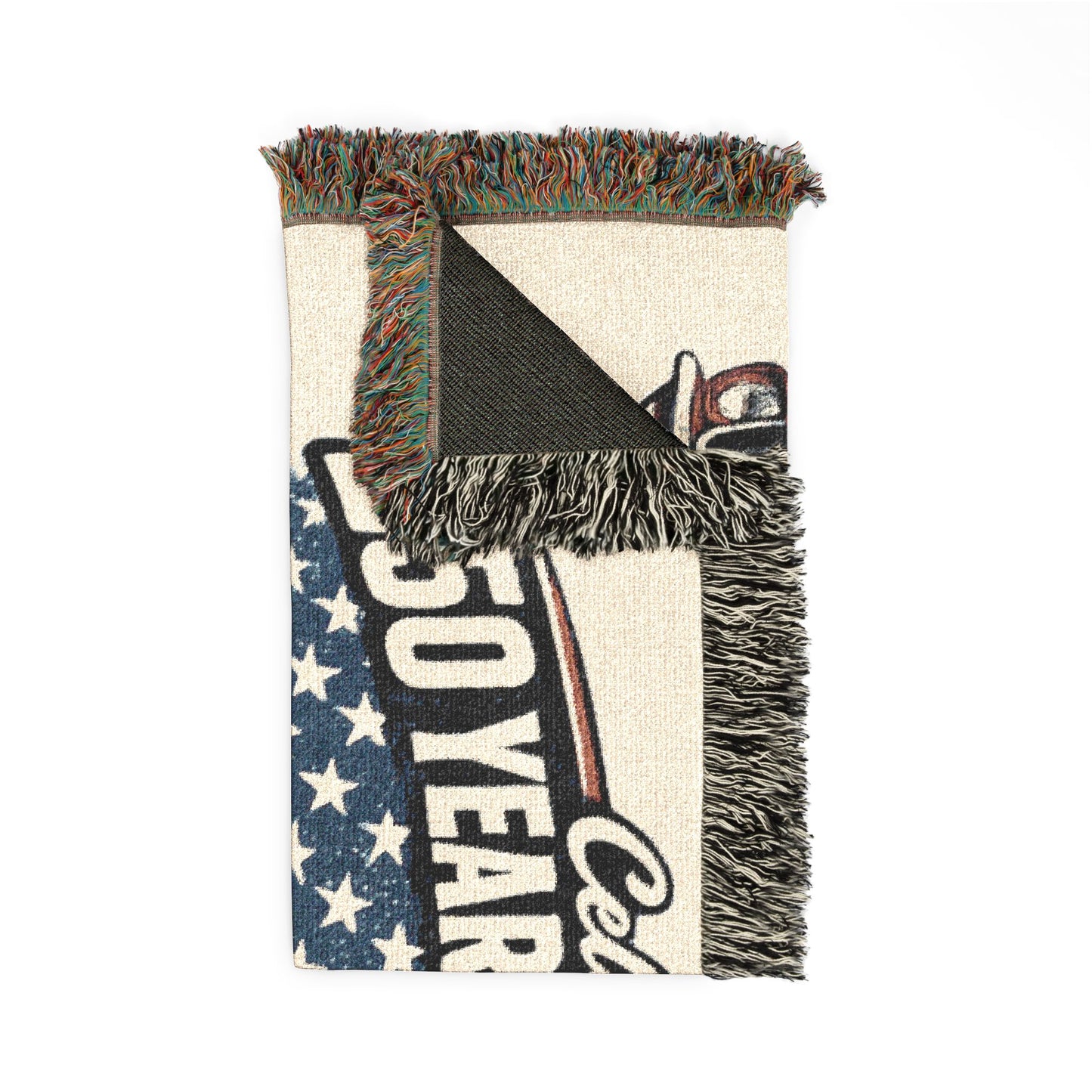 Mustang Woven Throw Americana Patriotic Blanket | Automotive Home Decor | Collector Gift | Fathers Day Gift | Car Lover Gift