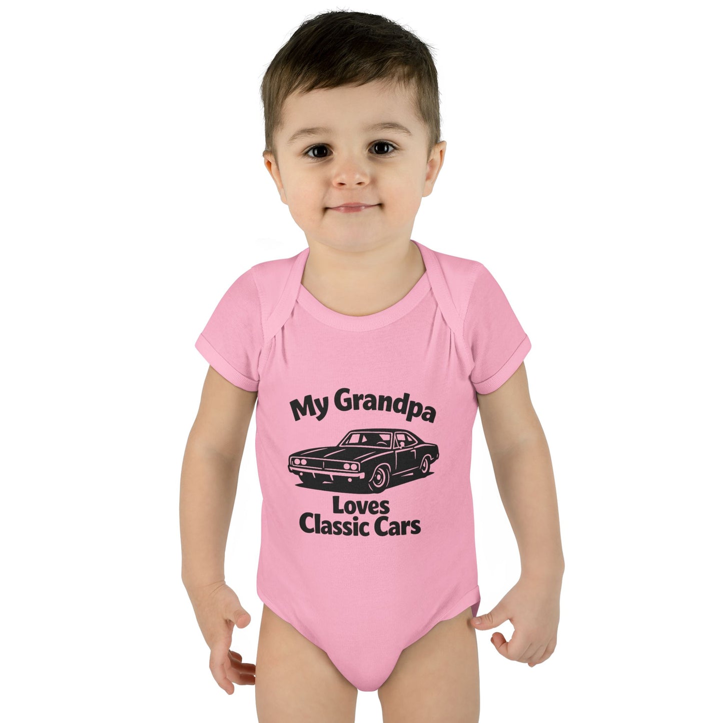 Funny Car Baby Onesie | Classic Car | Grandpa Car Lover Gift | 1968 Dodge Charger | Grandpa Likes Cars