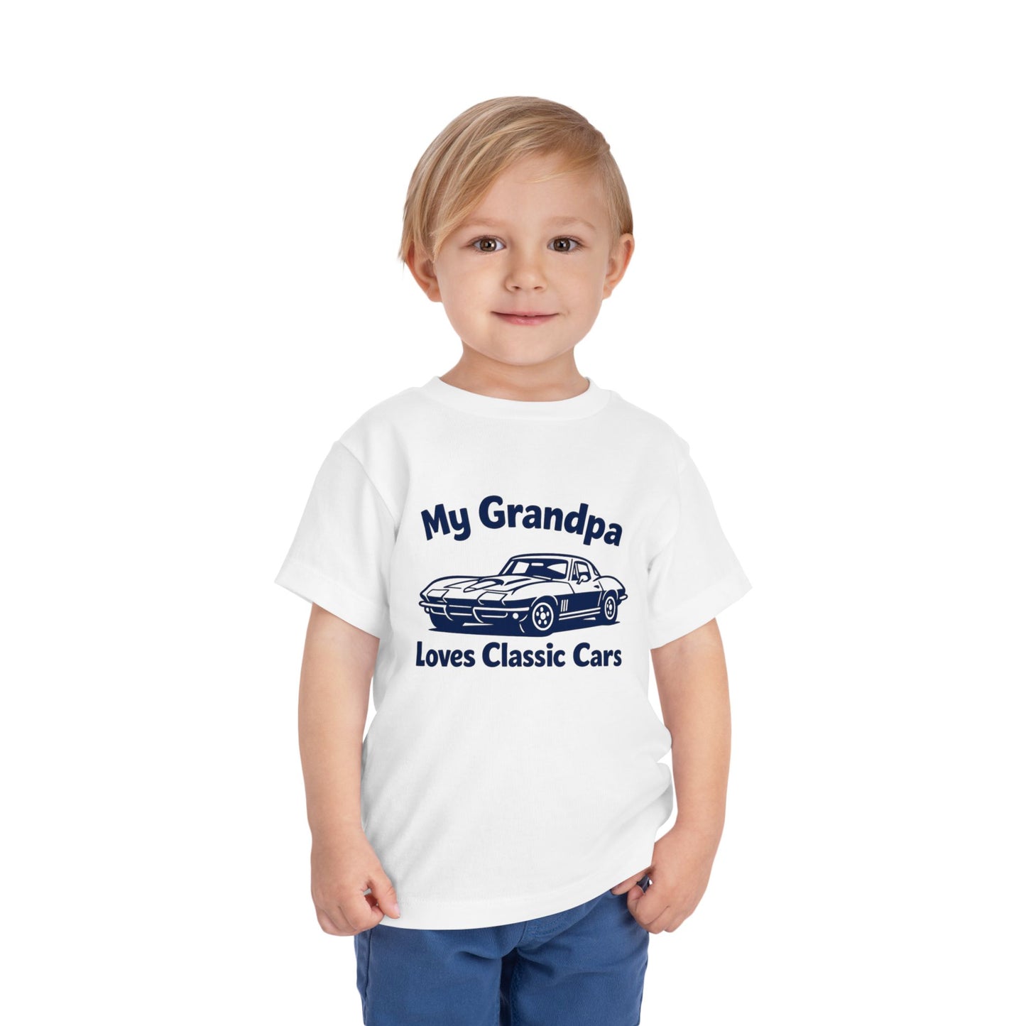 Funny Car T-Shirt | Classic Car Toddler T-Shirt| Grandpa Car Lover Gift | 1967 Chevrolet Corvette | Grandpa Likes Cars